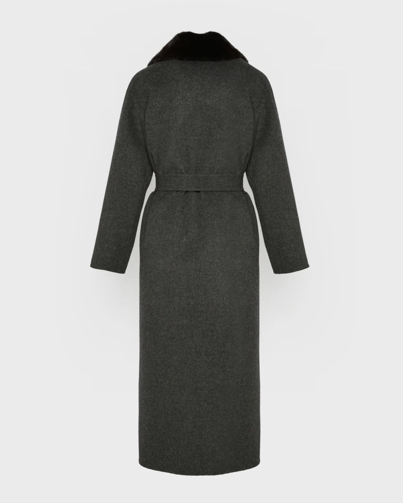 Manteau long en lainage cachemire et fourrure de vison - Image 6
