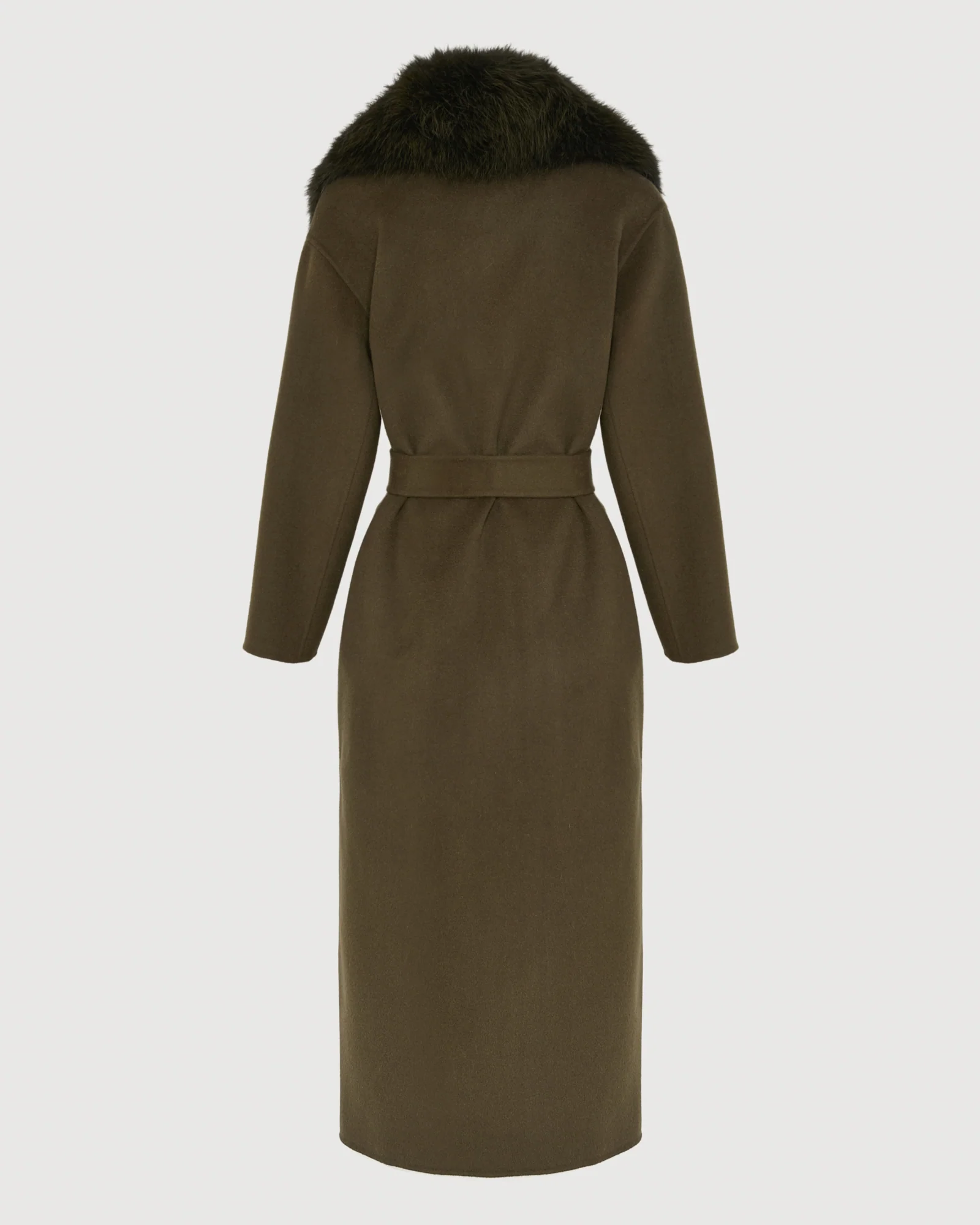 Manteau long en lainage cachemire et fourrure de renard - Image 7