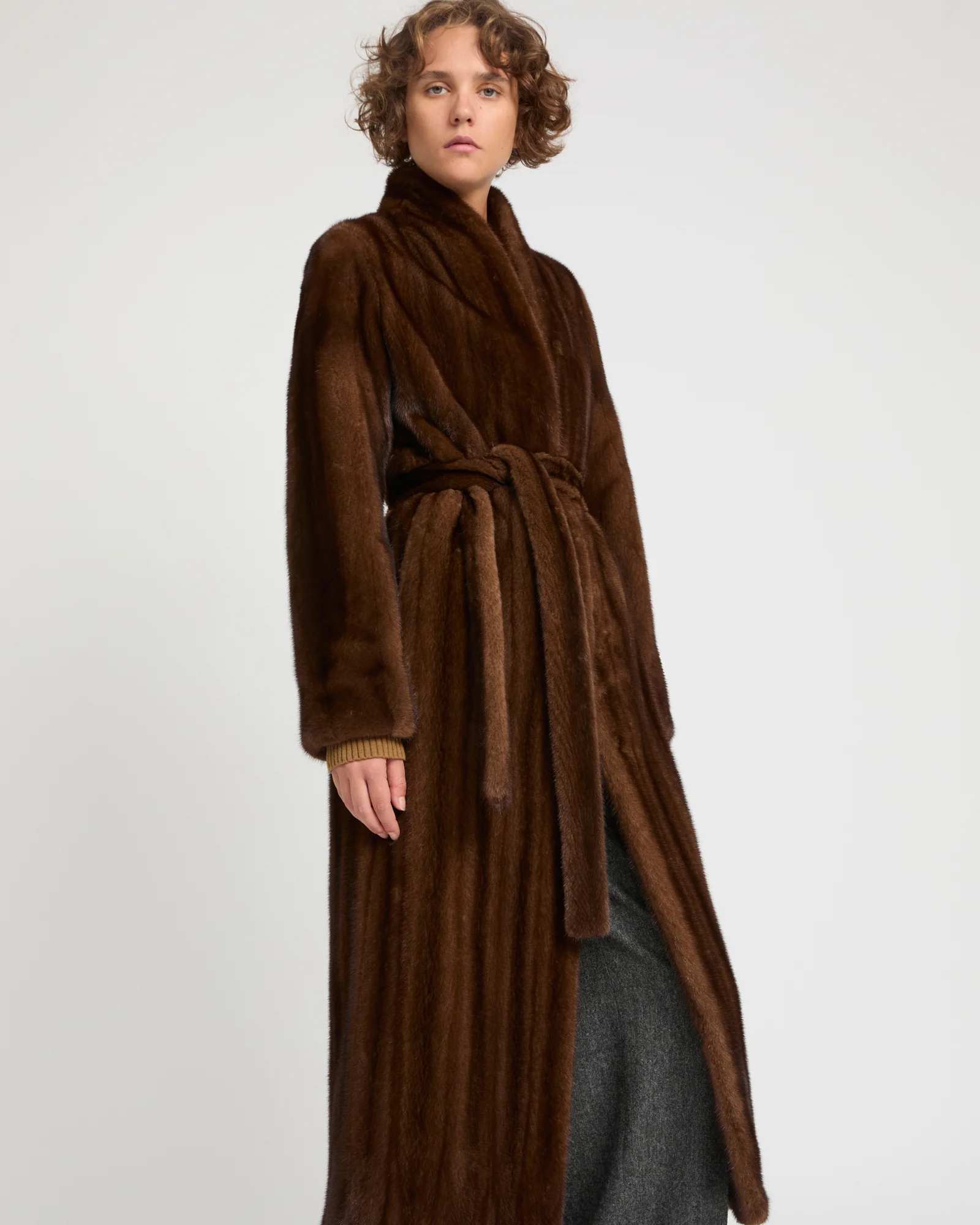 Manteau long en fourrure de vison long poil - Image 3