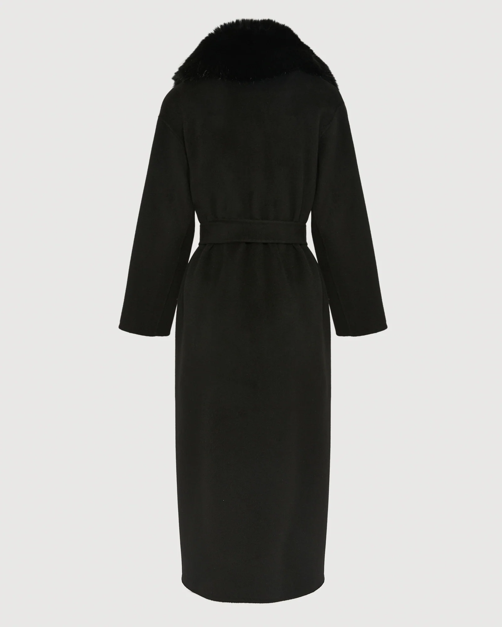 Manteau long en lainage cachemire et fourrure de renard - Image 7