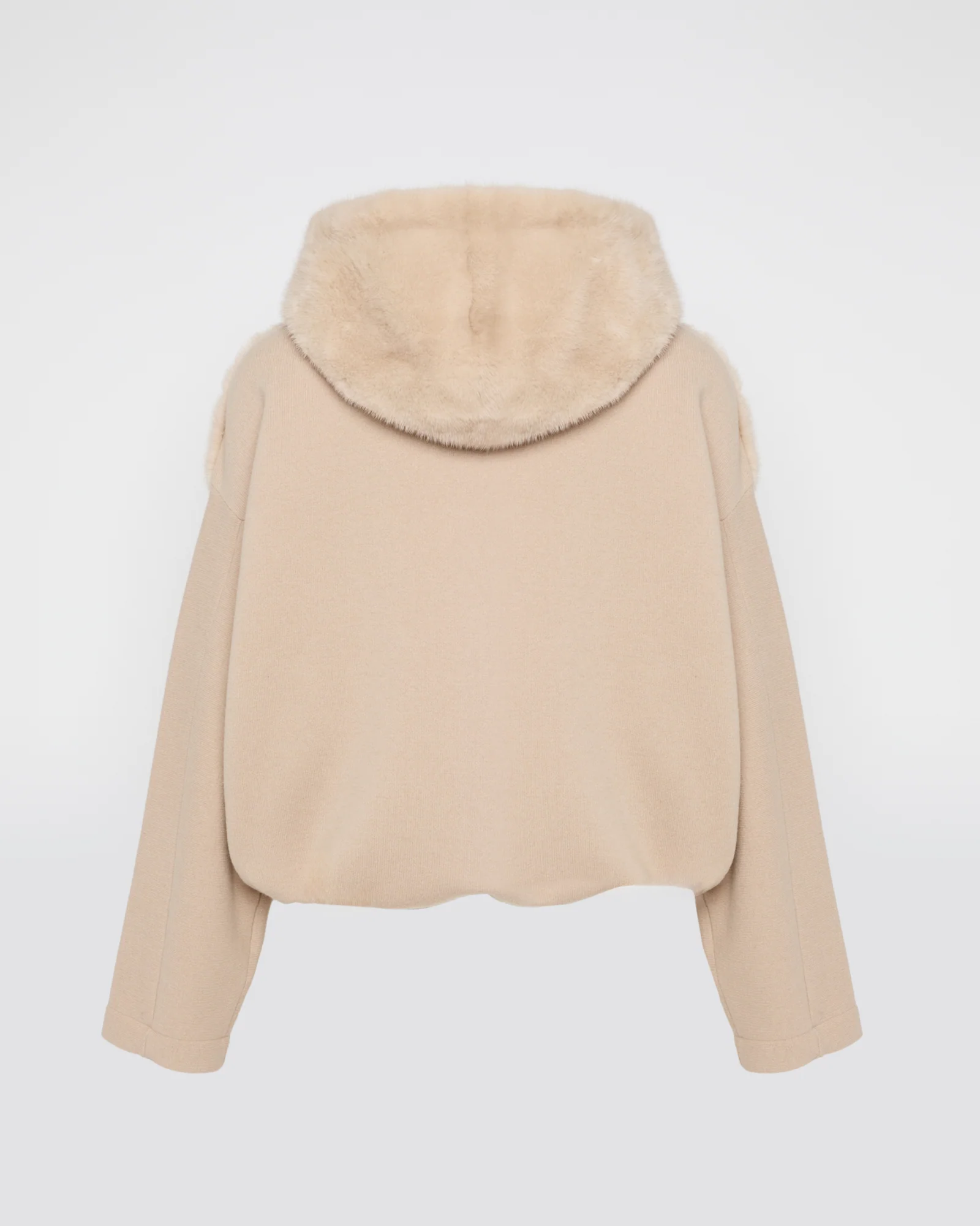 Veste à capuche en vison et tissu technique - Image 6