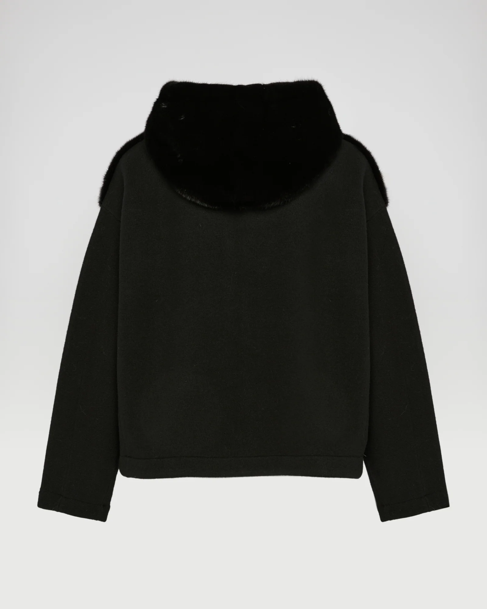 Veste à capuche en vison et tissu technique - Image 5