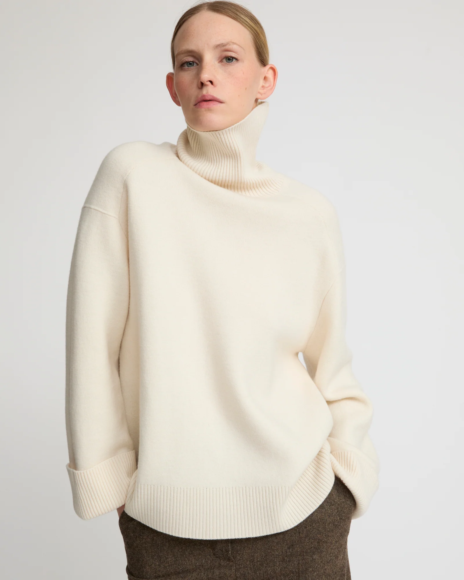 Pull en maille à col roulé