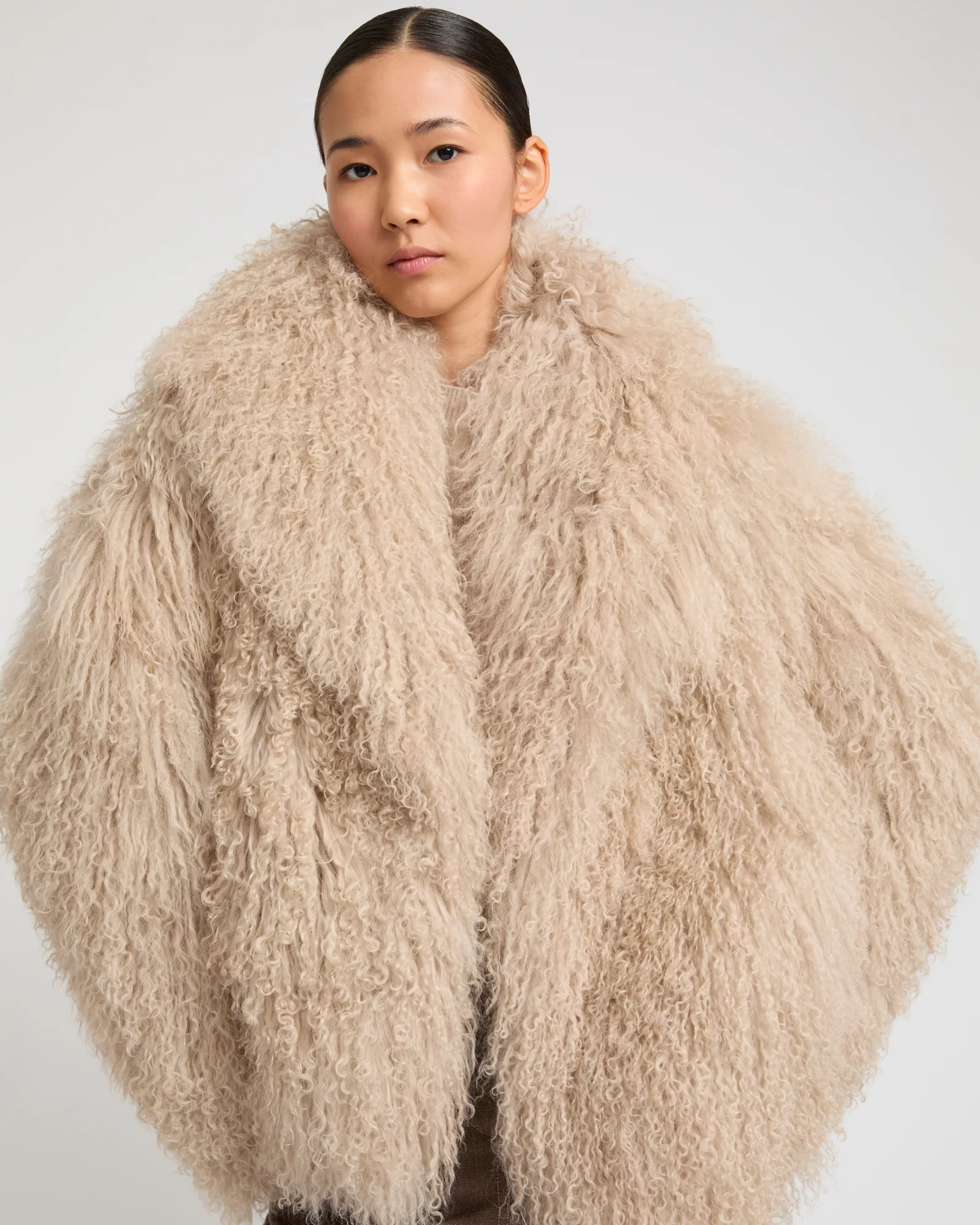 Veste oversize en agneau de Mongolie - Image 4