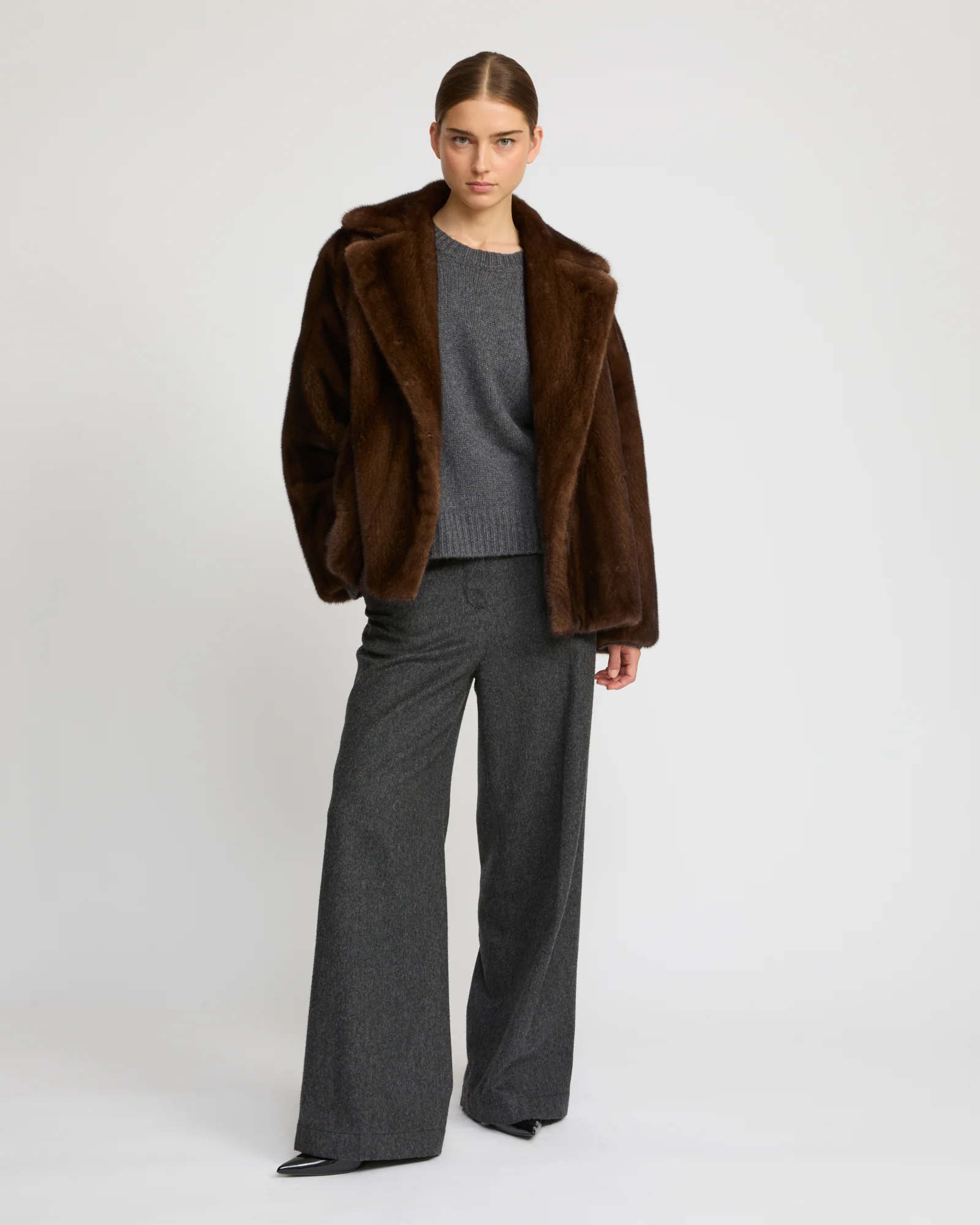 Veste courte croisée en fourrure de vison - Image 2