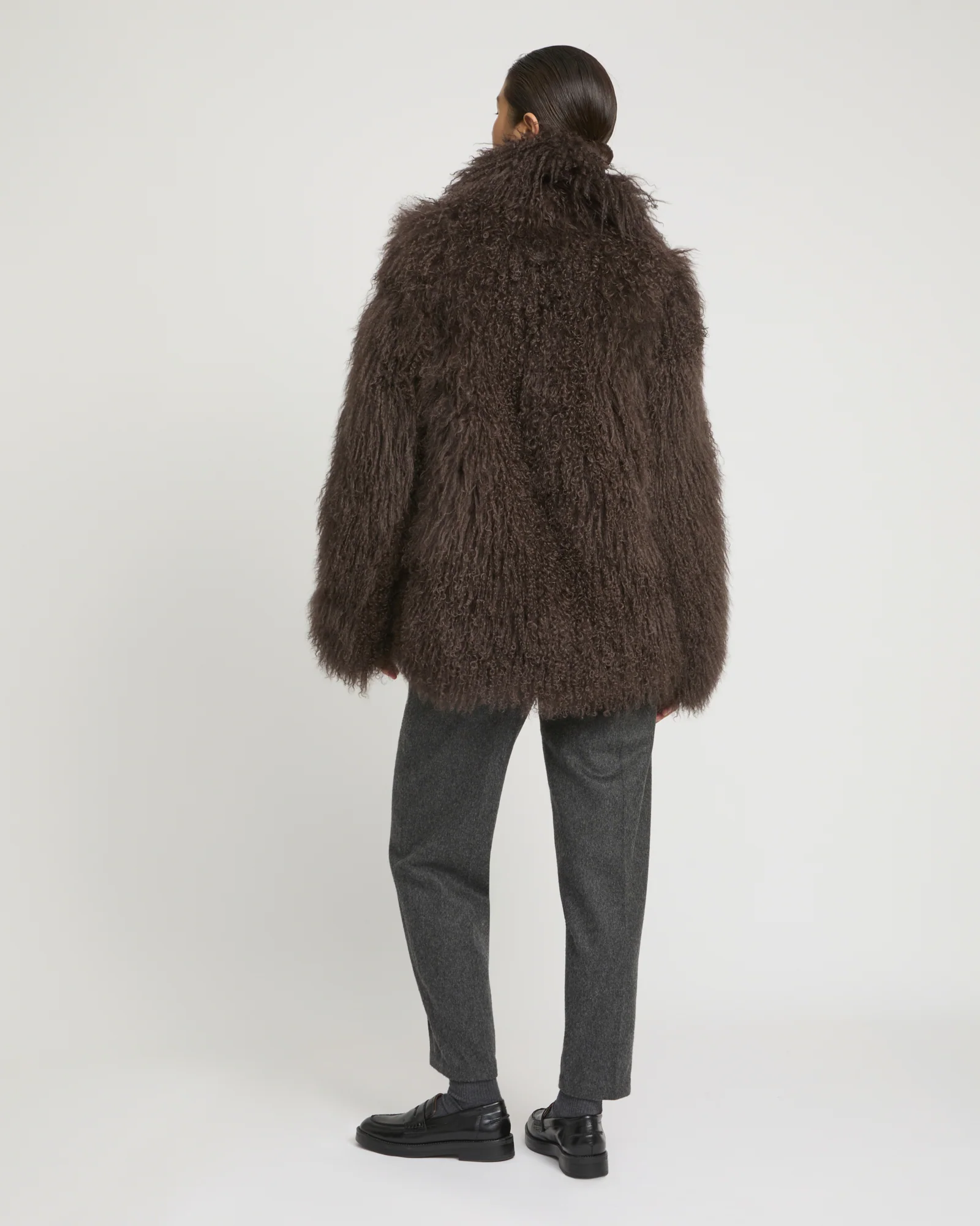 Veste oversize en agneau de Mongolie - Image 3