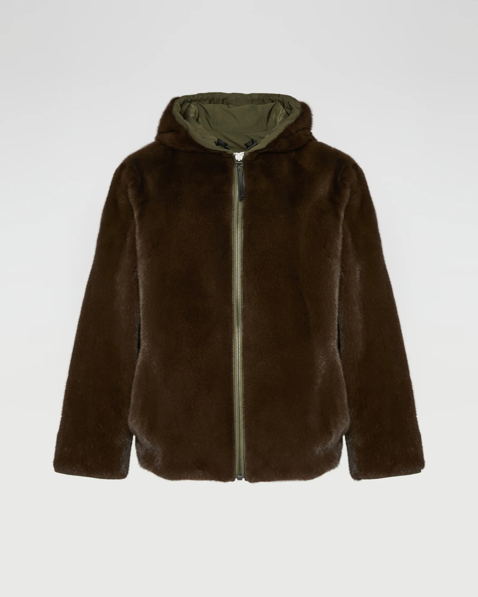 Blouson à capuche réversible en fourrure de vison et tissu technique - Image 5