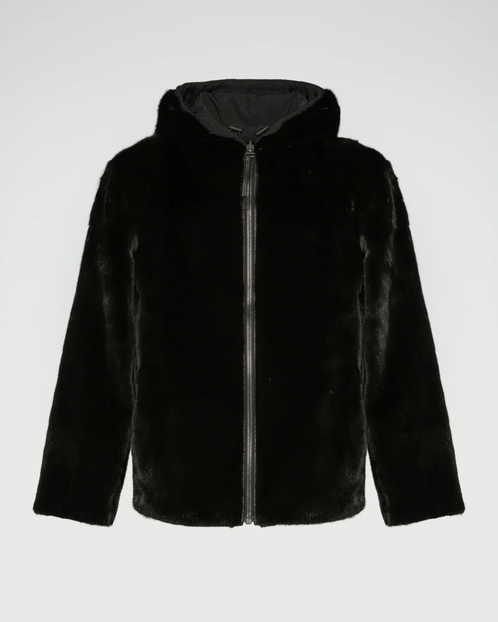 Blouson à capuche réversible en fourrure de vison et tissu technique - Image 6