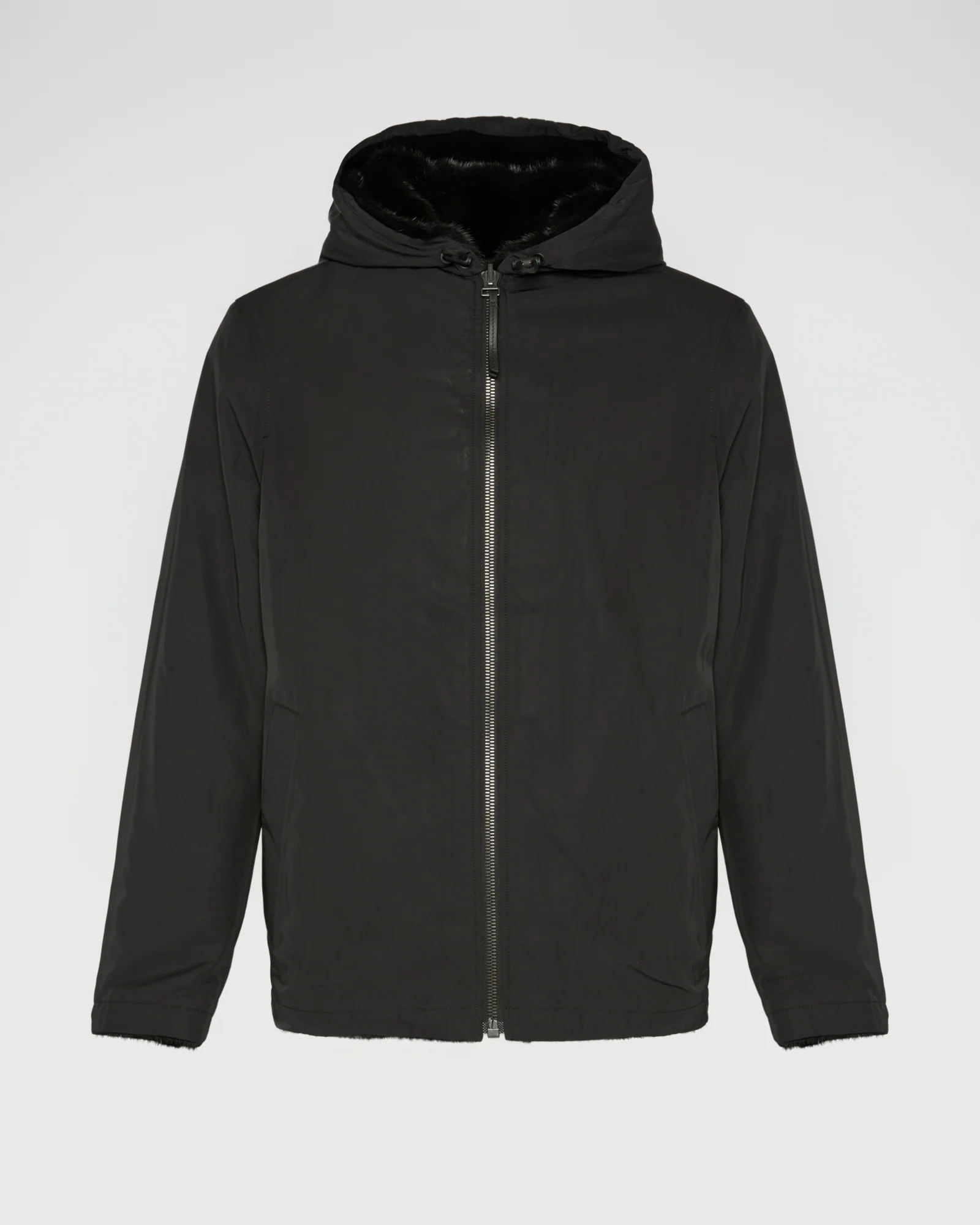 Blouson à capuche réversible en fourrure de vison et tissu technique - Image 8
