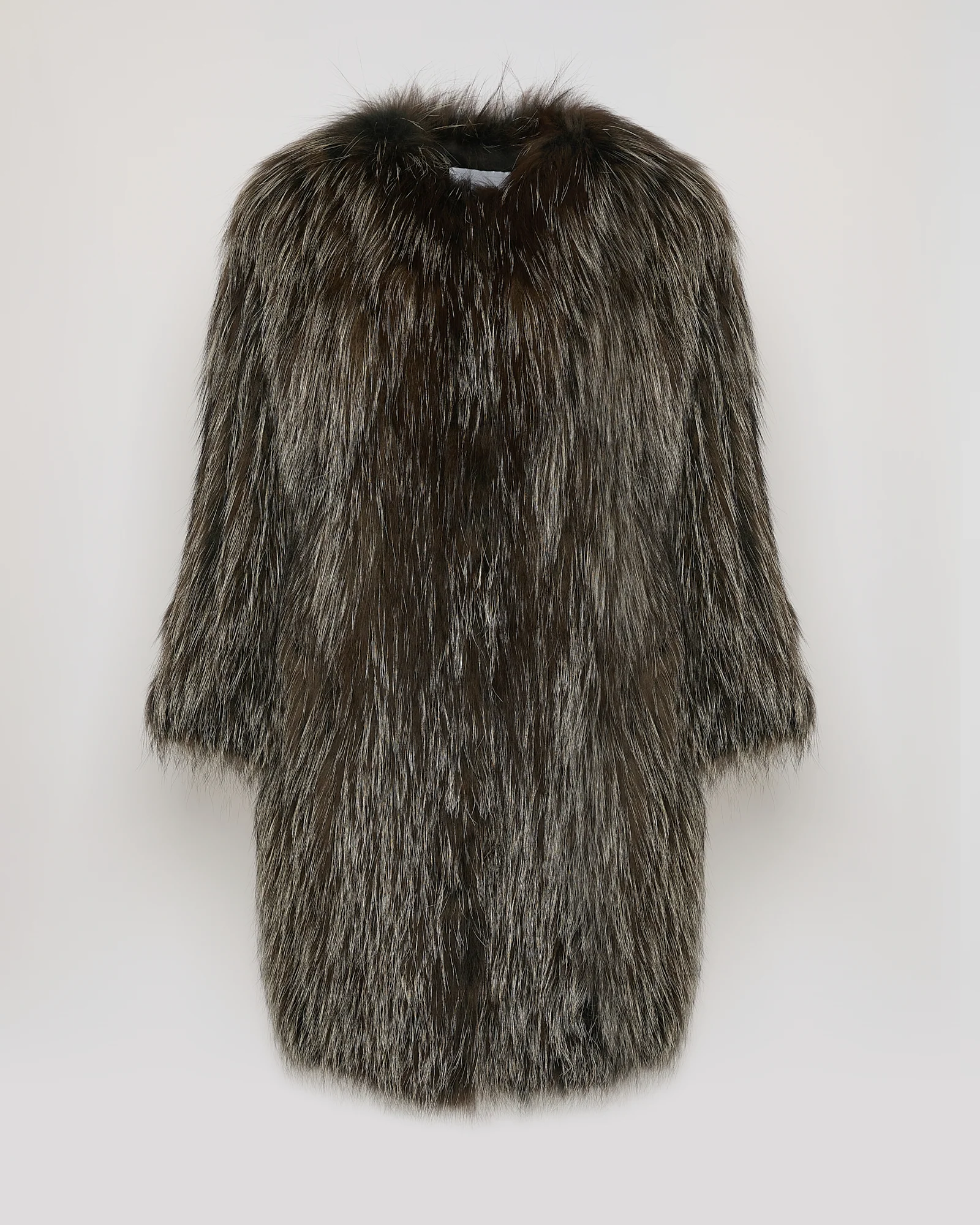 Veste longue en fourrure de renard tricoté - Image 5