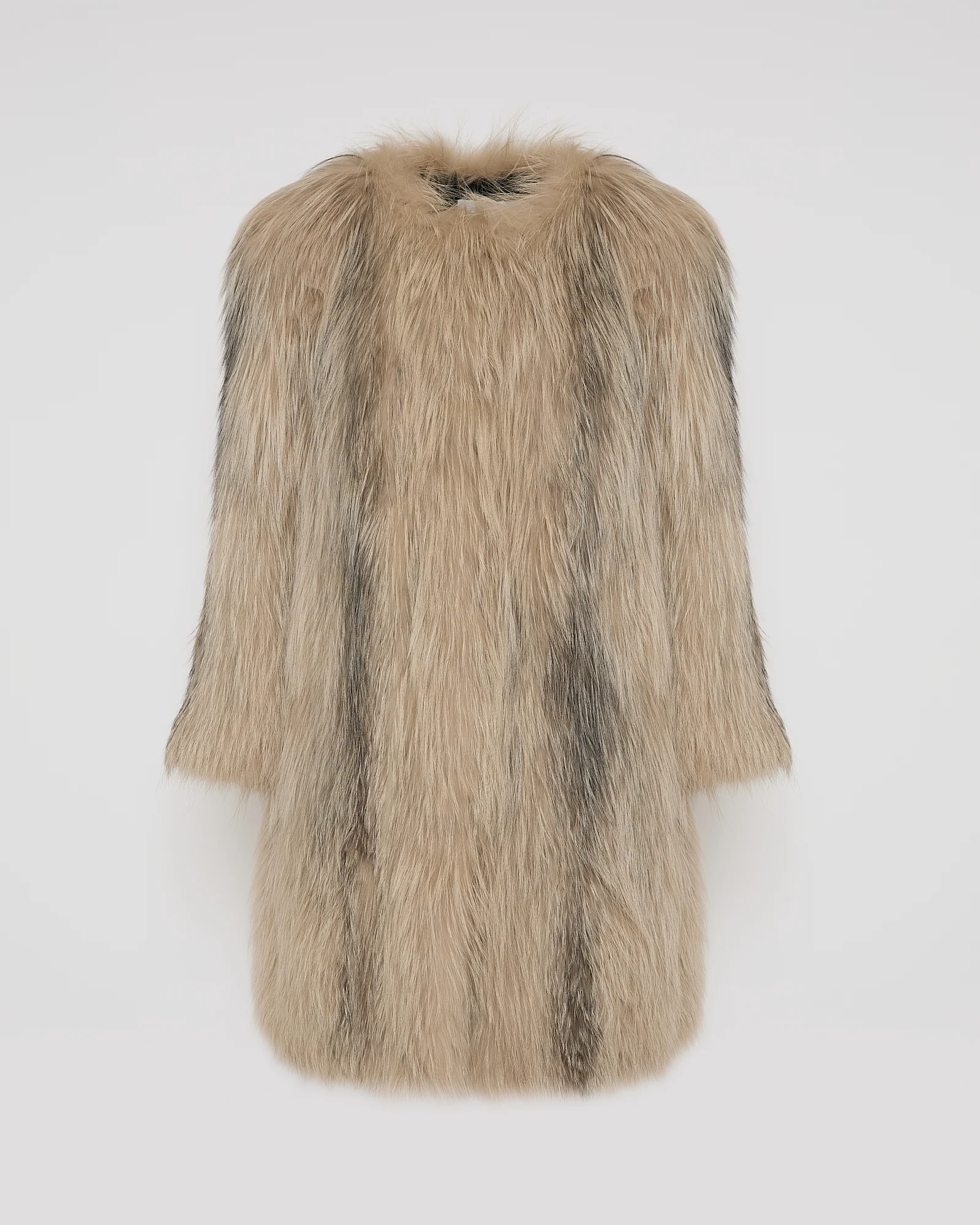 Veste longue en fourrure de renard tricoté - Image 5
