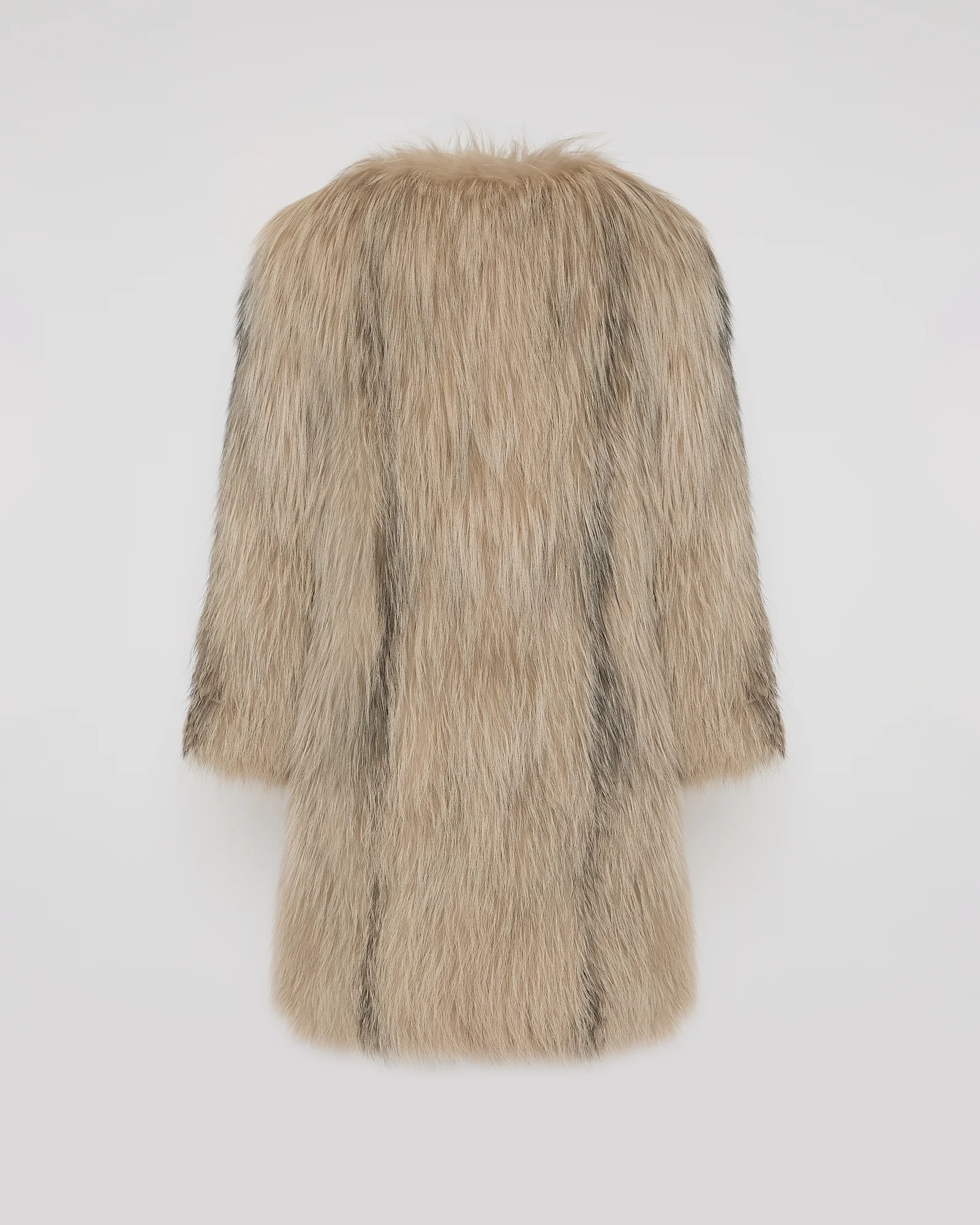 Veste longue en fourrure de renard tricoté - Image 6