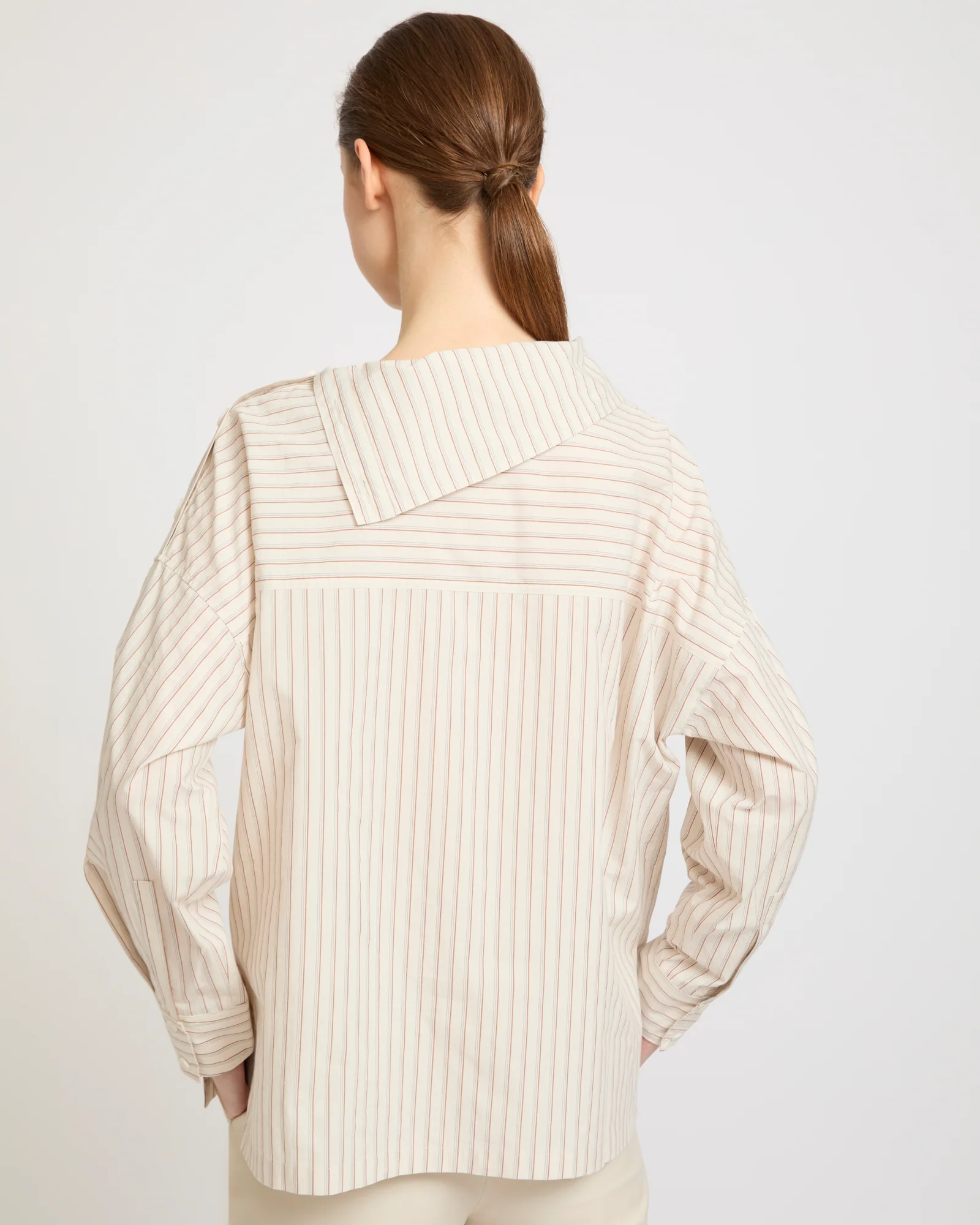 Blouse à col cheminée en popeline de coton - Image 3