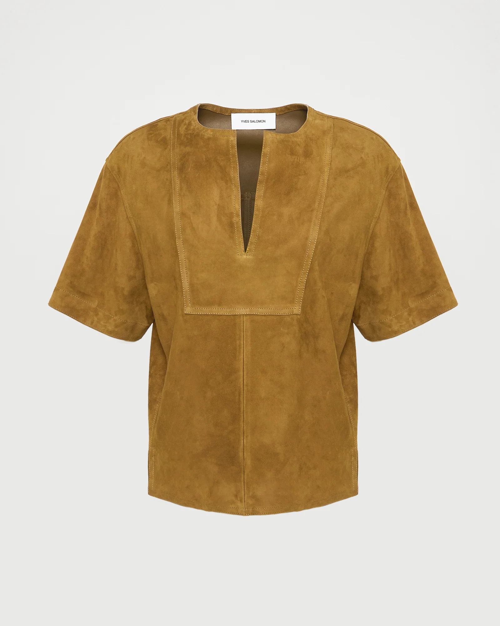 Blouse à manches courtes en cuir d'agneau double face - Image 4