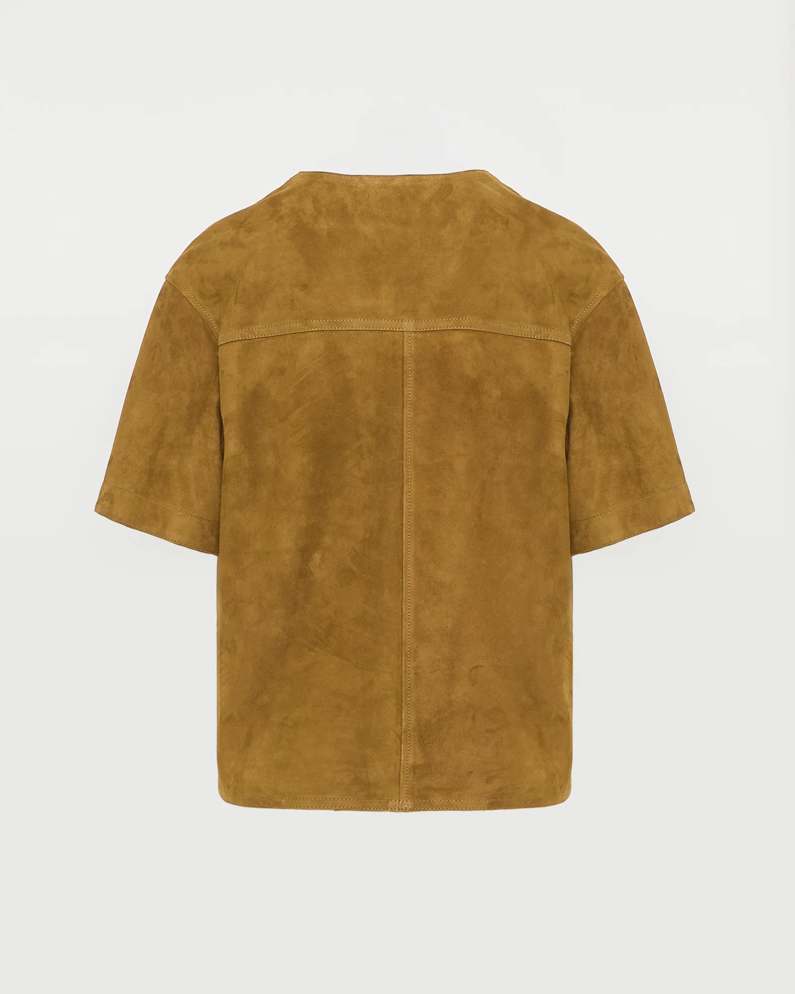 Blouse à manches courtes en cuir d'agneau double face - Image 5