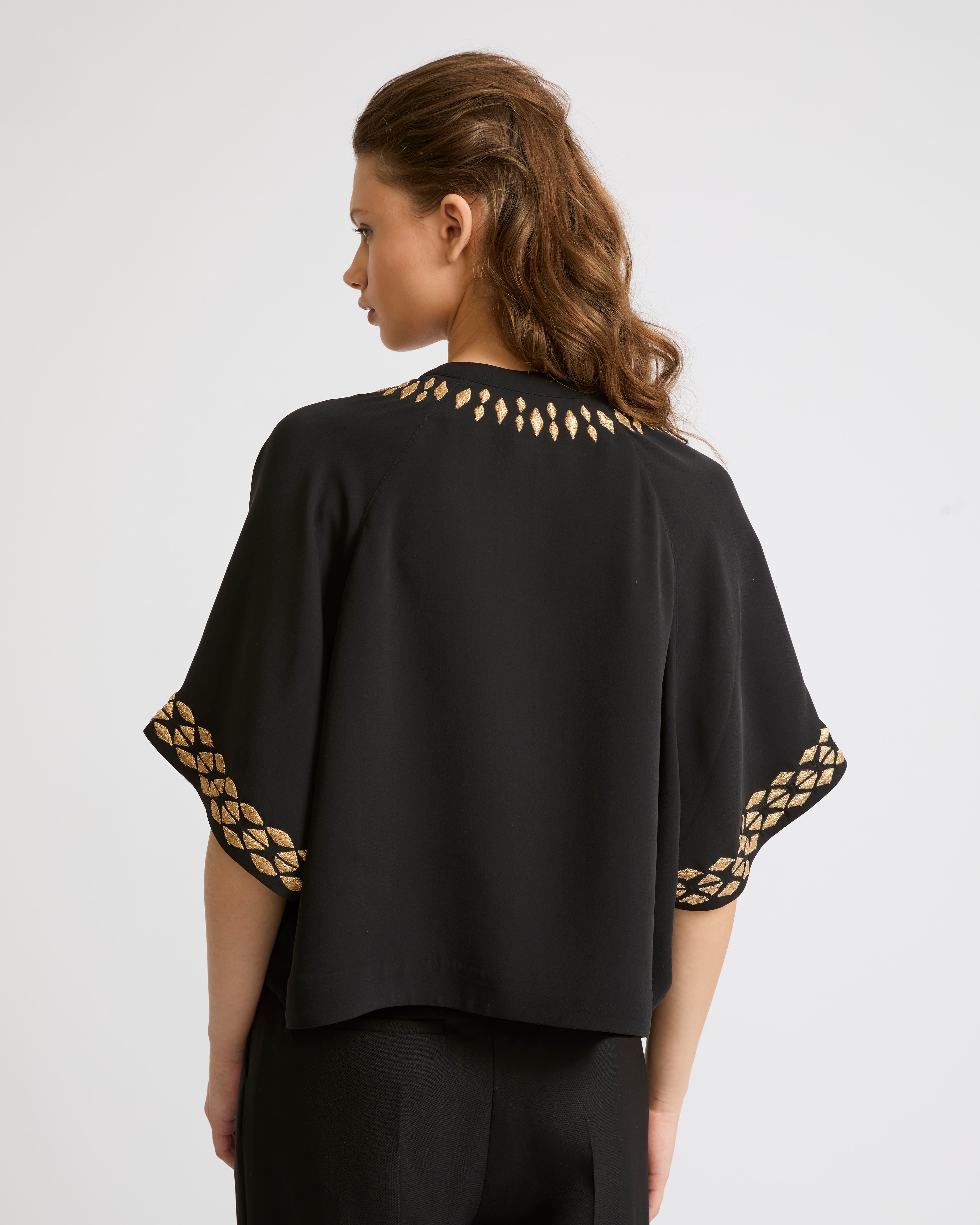 Blouse brodée en crêpe de soie - Image 4
