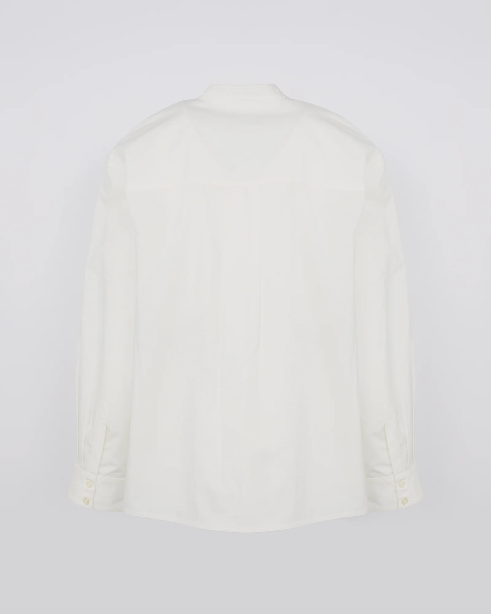 Blouse en popeline de coton avec inserts de cuir - Image 7