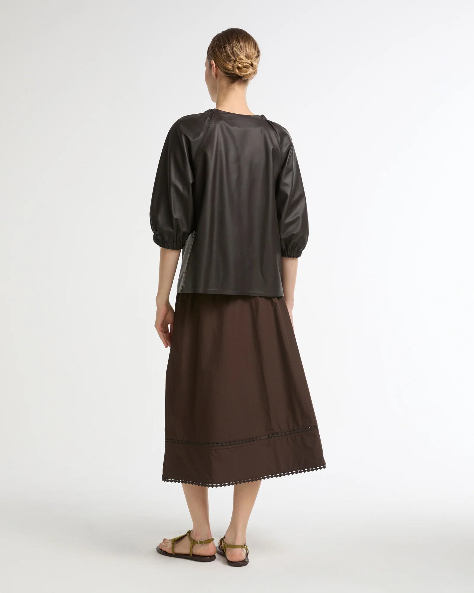 Blouse fluide en cuir d'agneau - Image 5