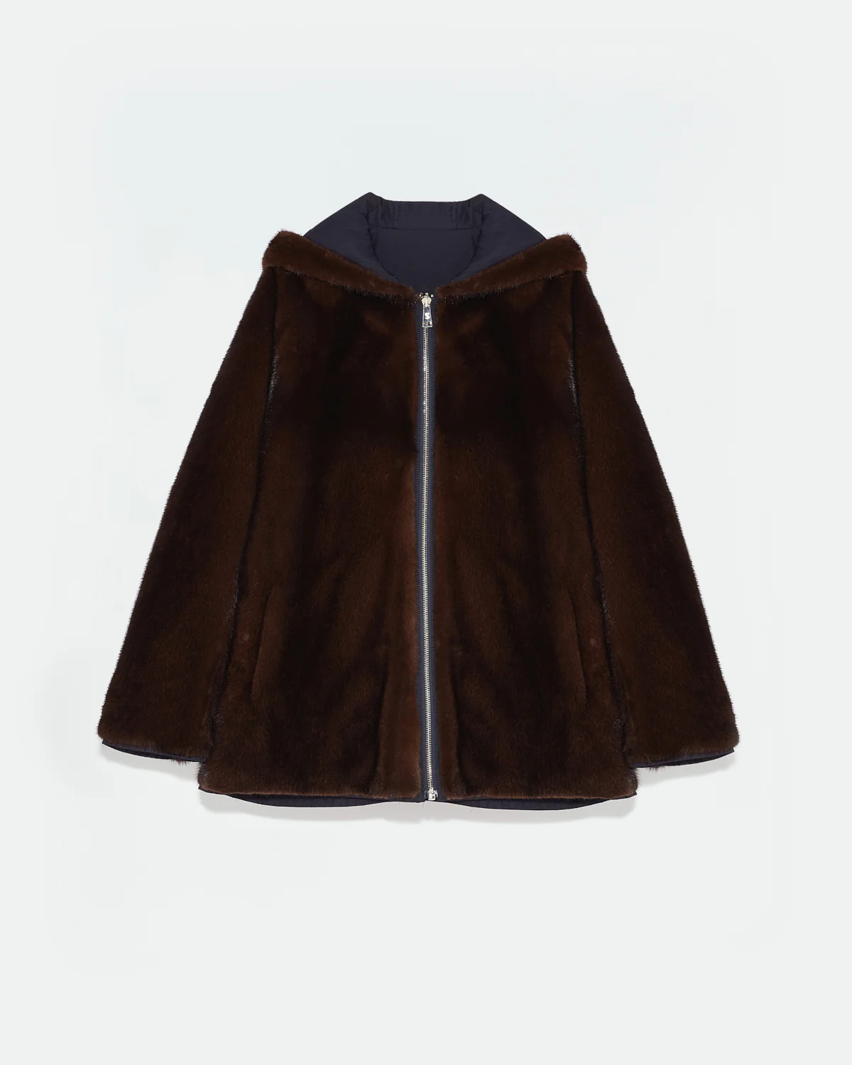 Parka à capuche en tissu technique réversible et fourrure de vison - Image 6