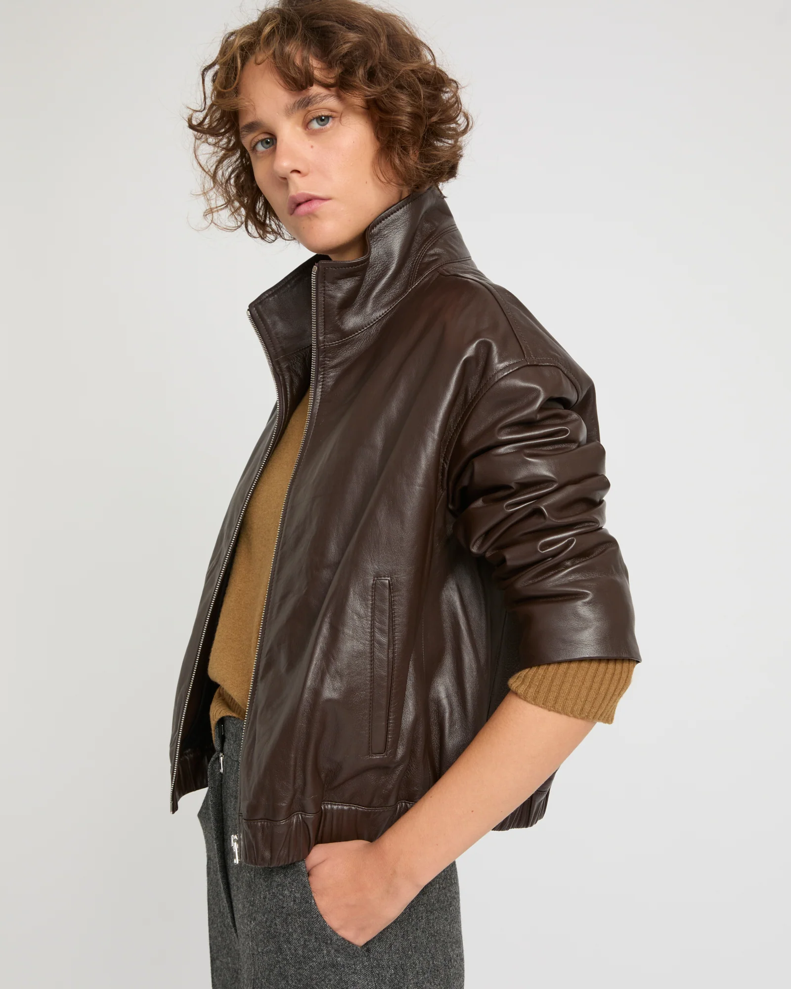 Blouson en cuir d'agneau