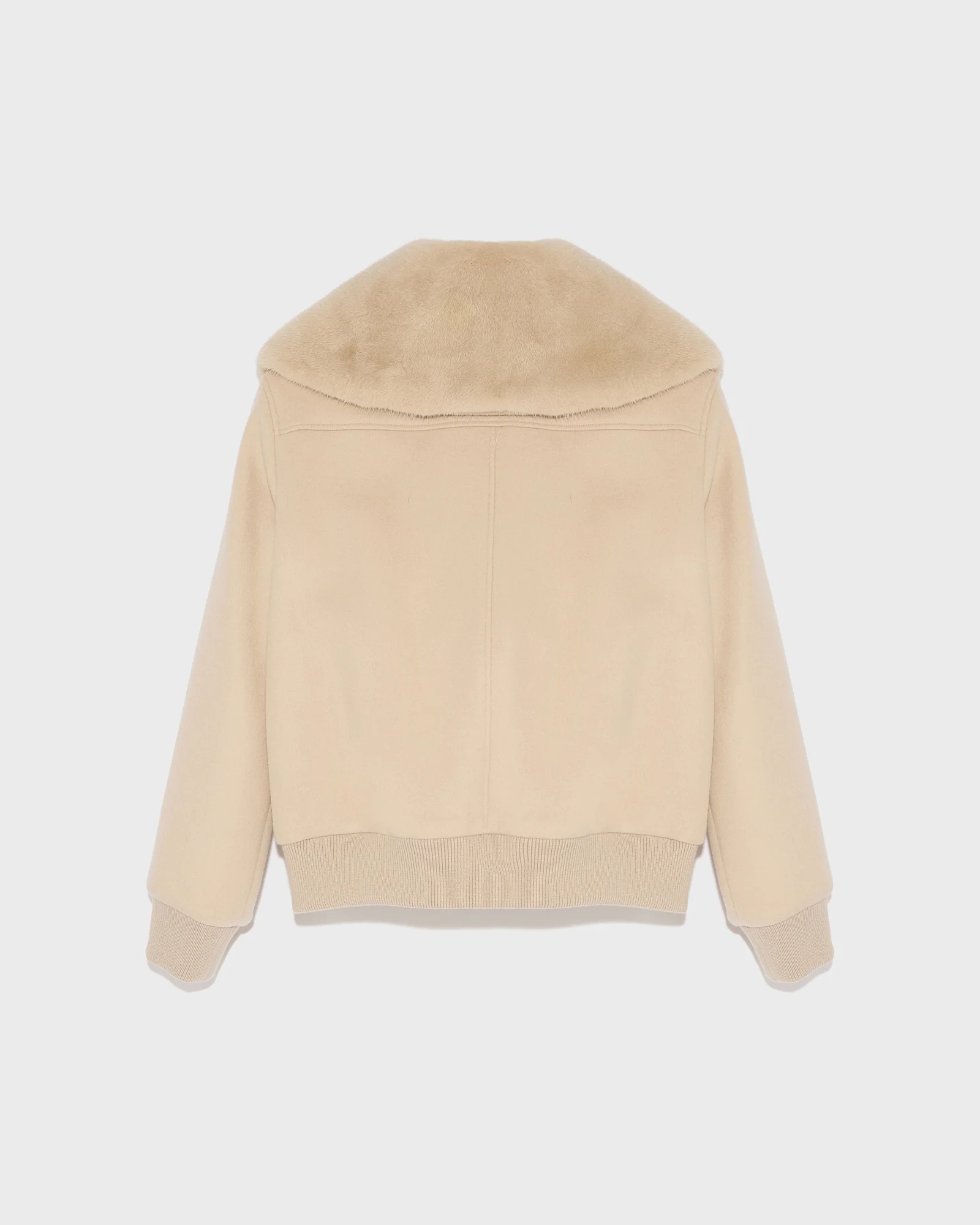 Blouson en lainage cachemire avec col en fourrure de vison - Image 6