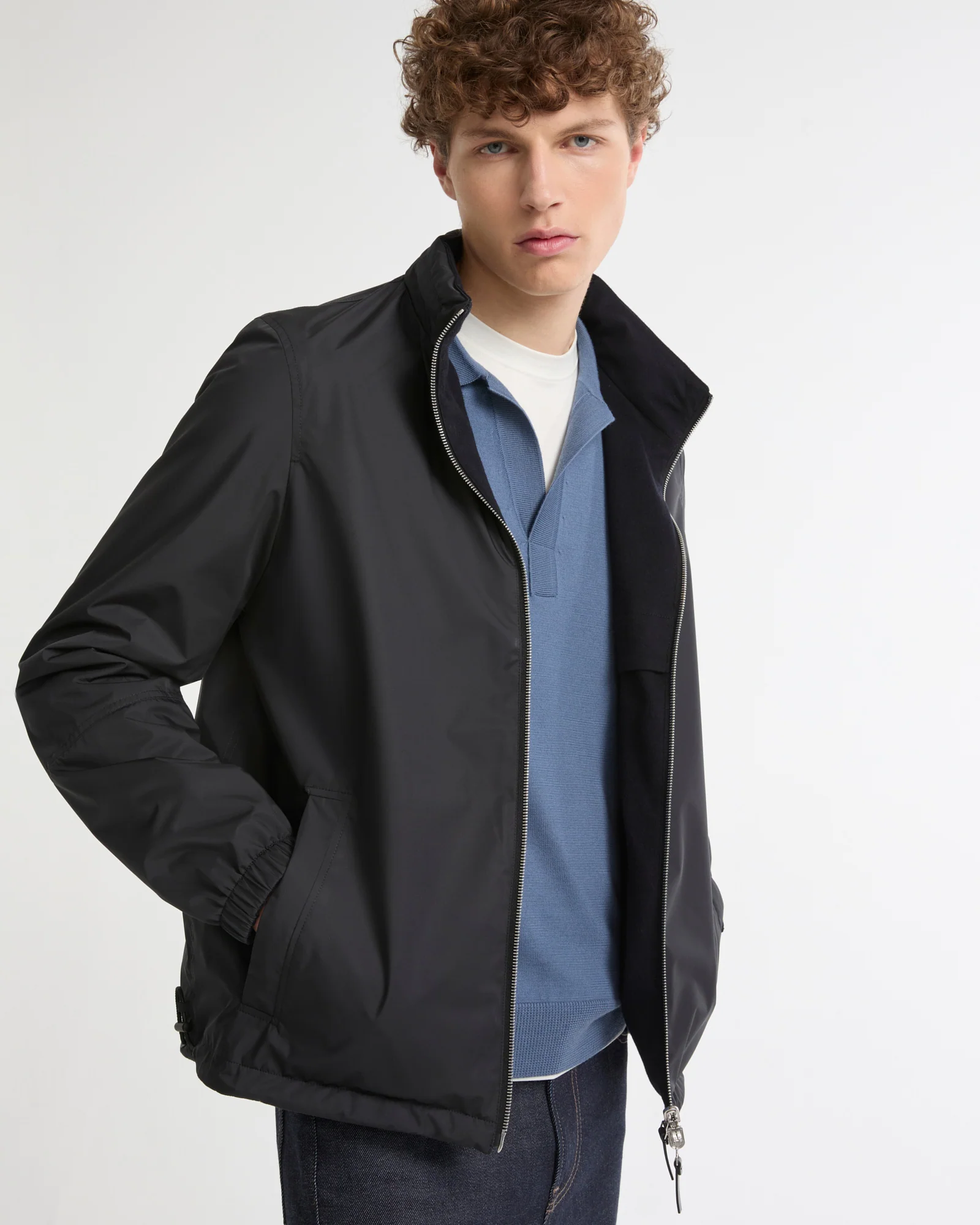 Blouson réversible en lainage cachemire et tissu technique - Image 4