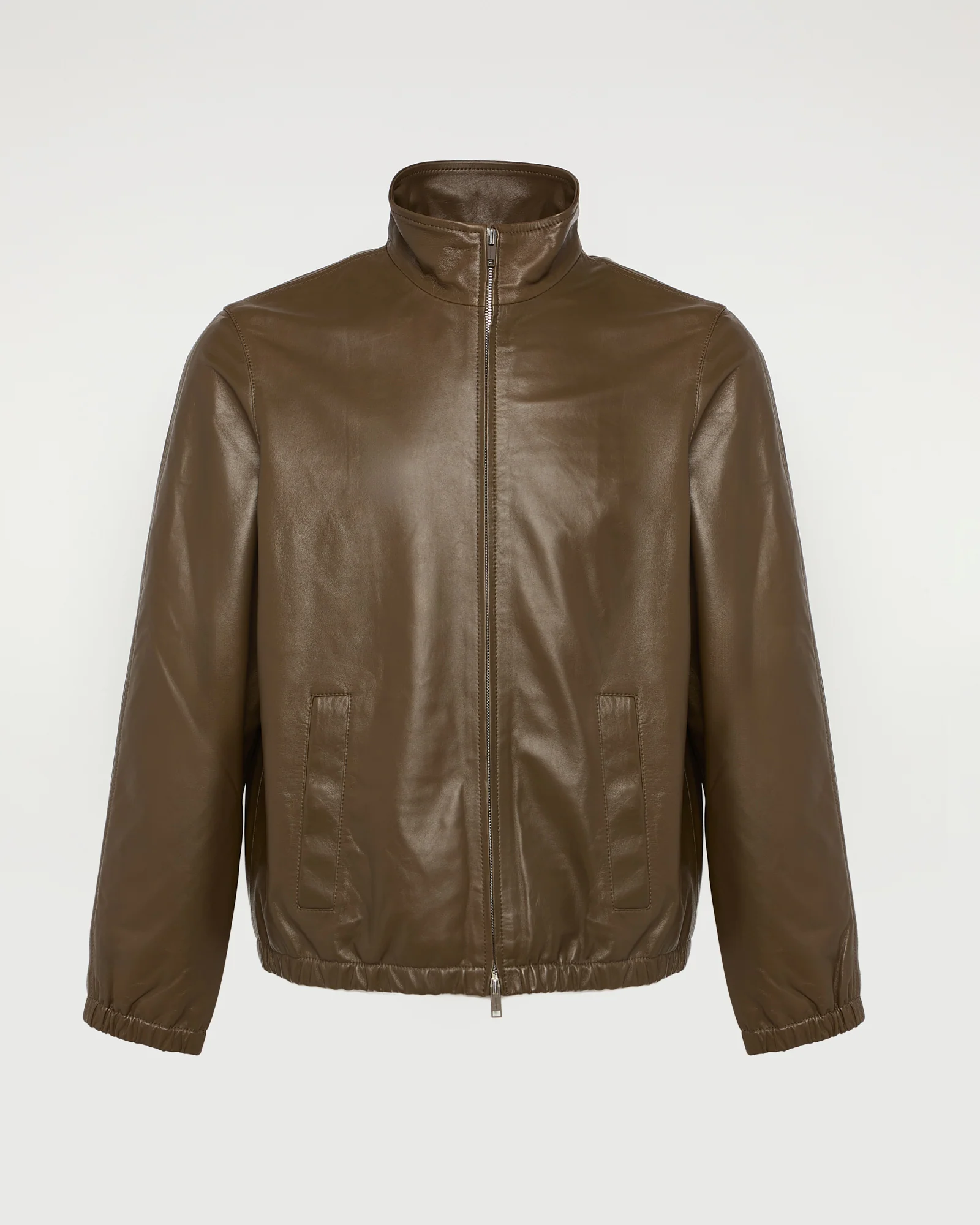 Blouson zippé en cuir d'agneau - Image 6