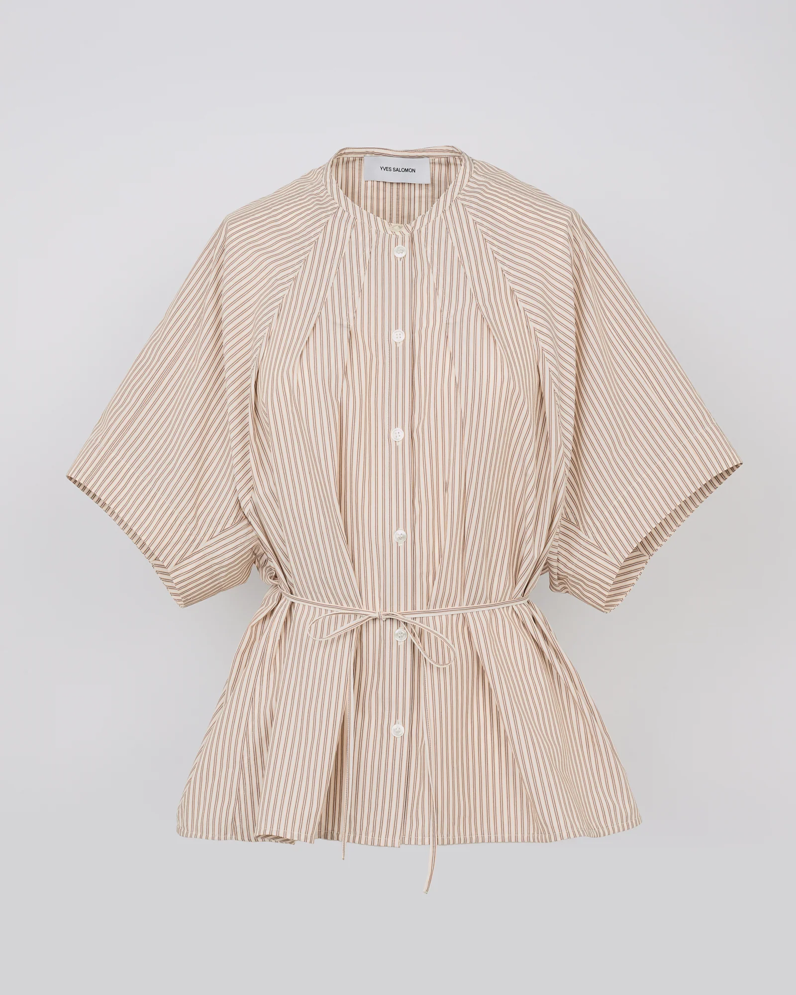 Chemise plissée en popeline de coton rayé - Image 6