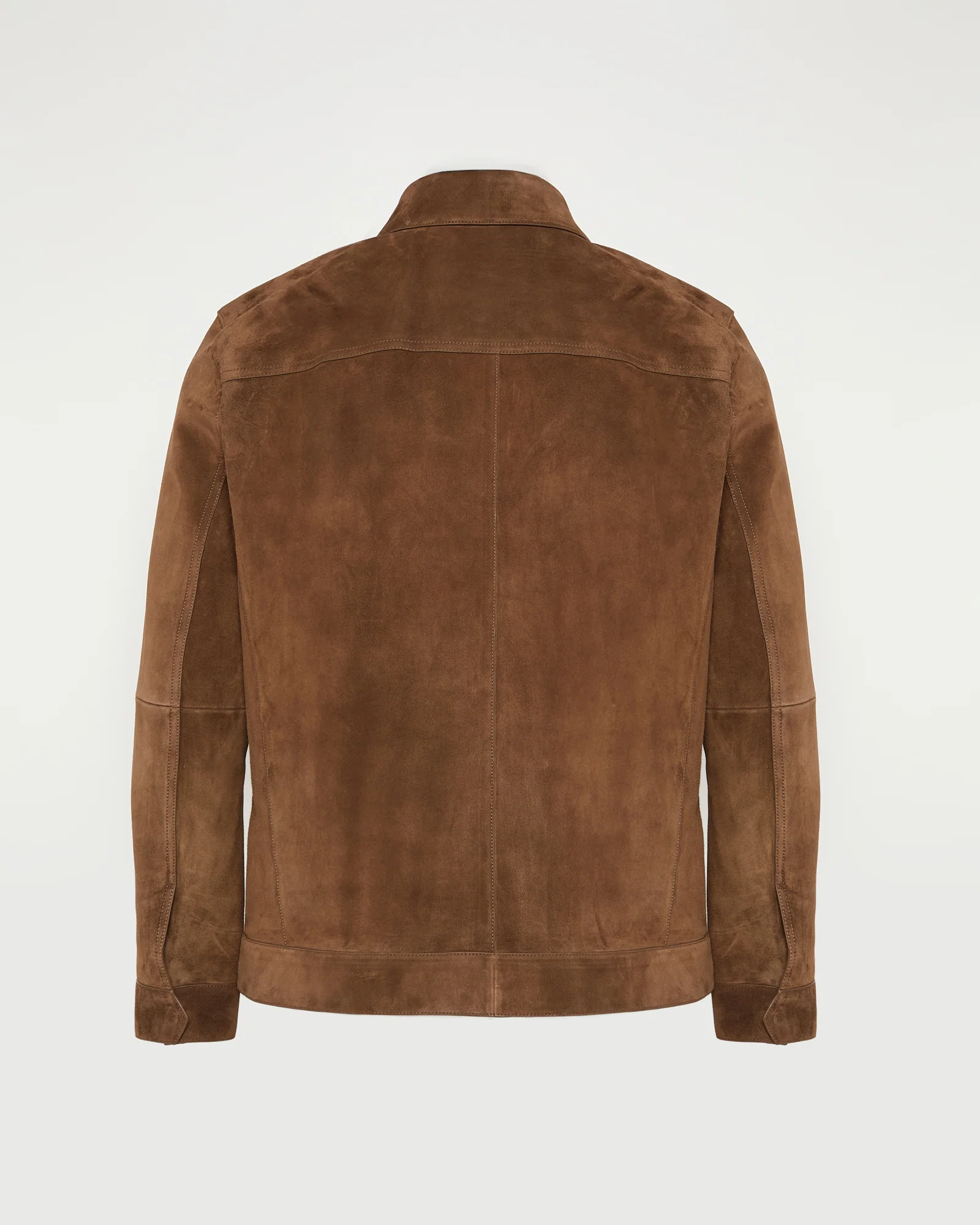 Veste coupe denim en cuir de veau finition suède - Image 6