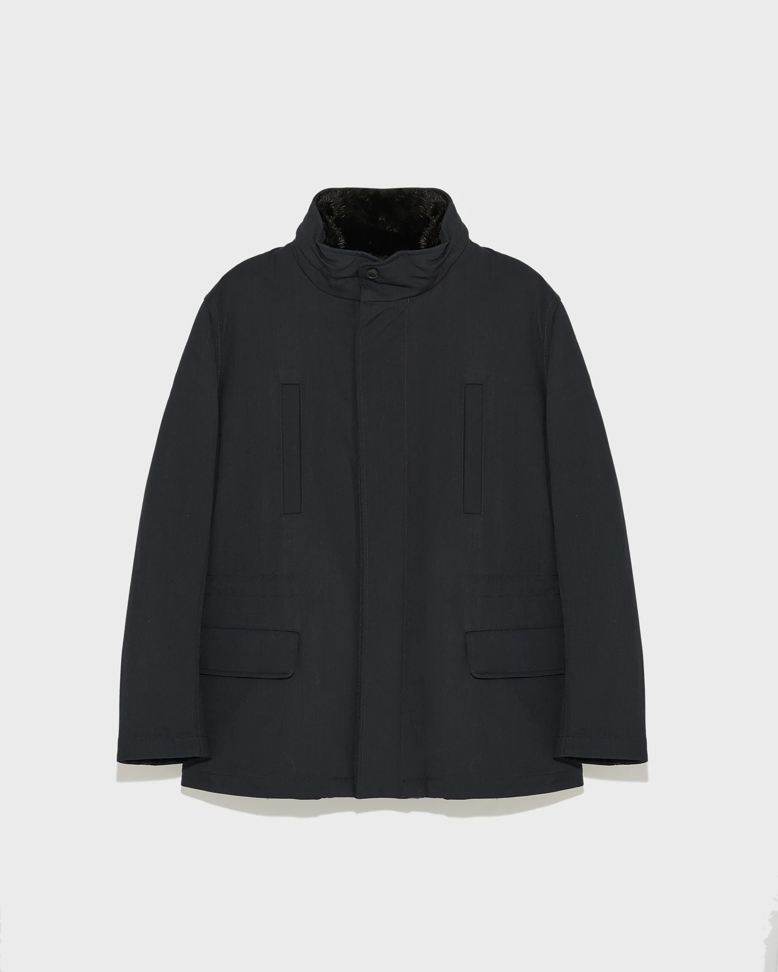 Veste militaire en lainage technique imperméable et fourrure de vison - Image 5