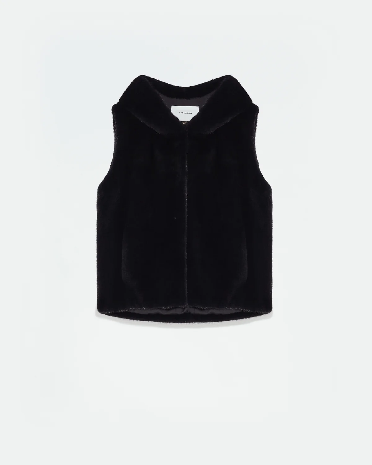 Gilet à capuche en fourrure de vison à poils longs - Image 5