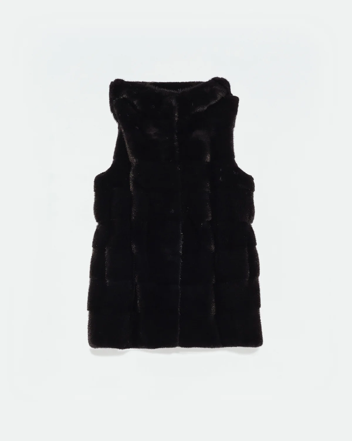 Gilet à capuche en fourrure de vison long poil - Image 4