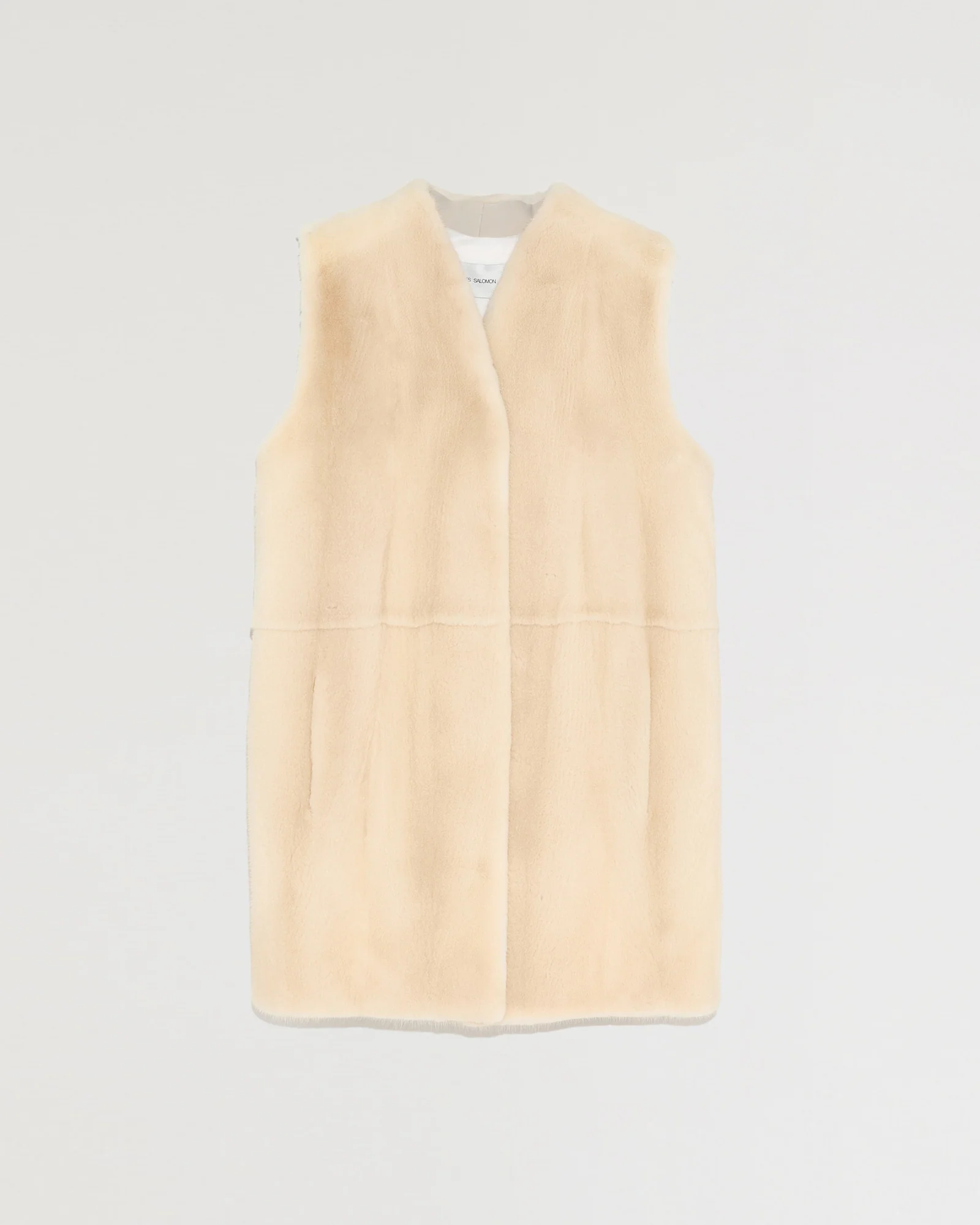 Gilet long en fourrure de vison et doublure nylon