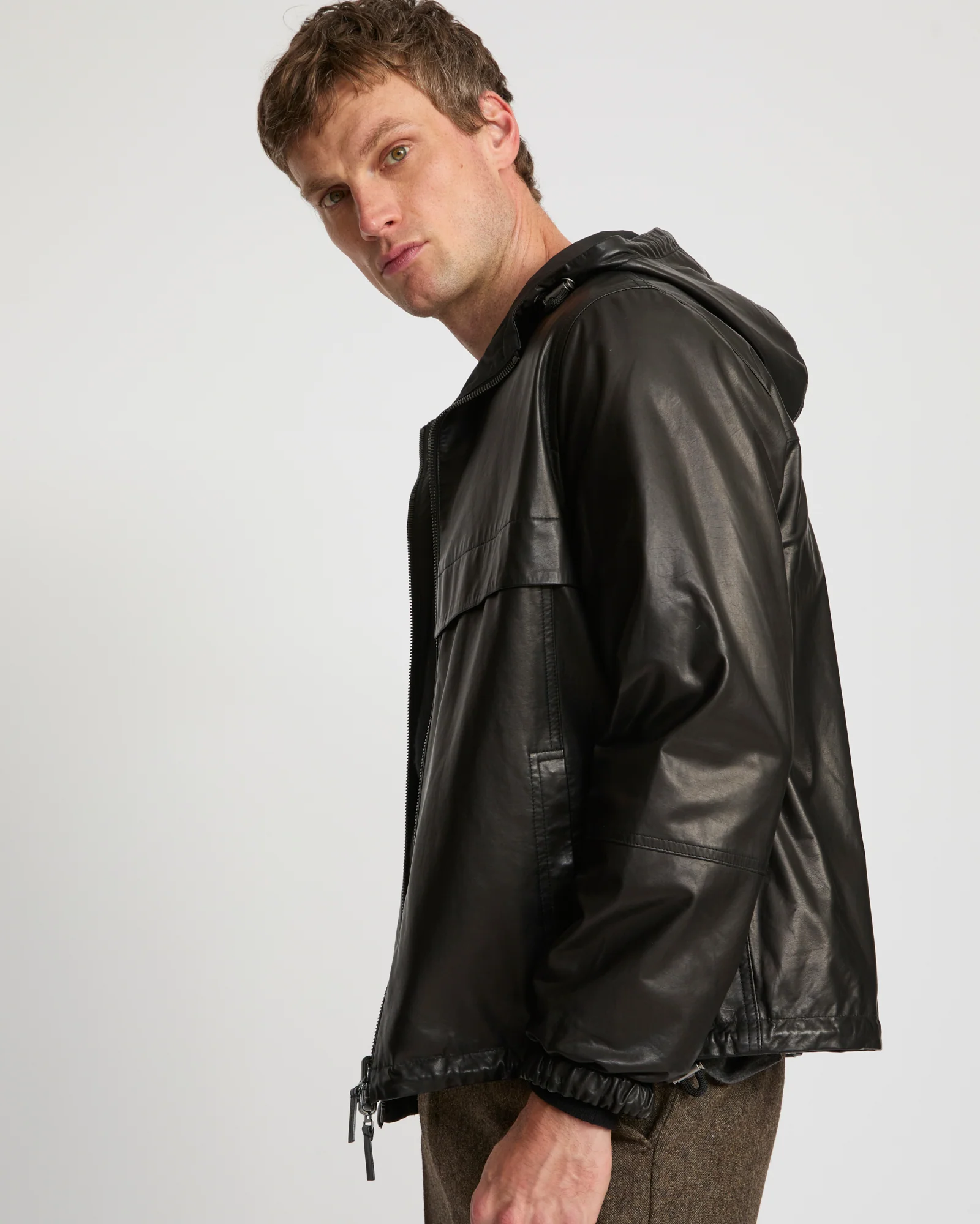 Hoody en cuir de baby calf réversible - Image 4