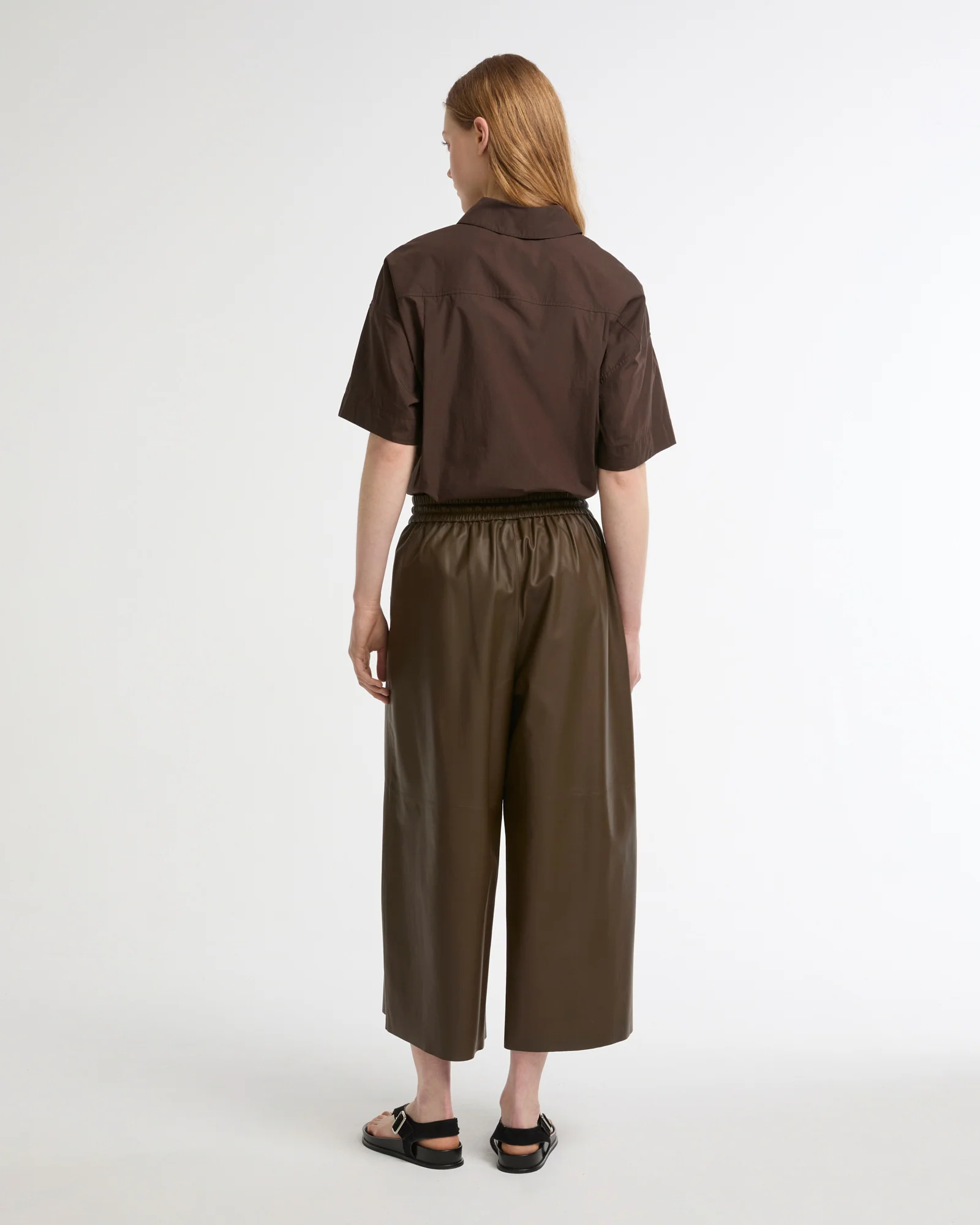 Jupe culotte en cuir d'agneau fin - Image 4