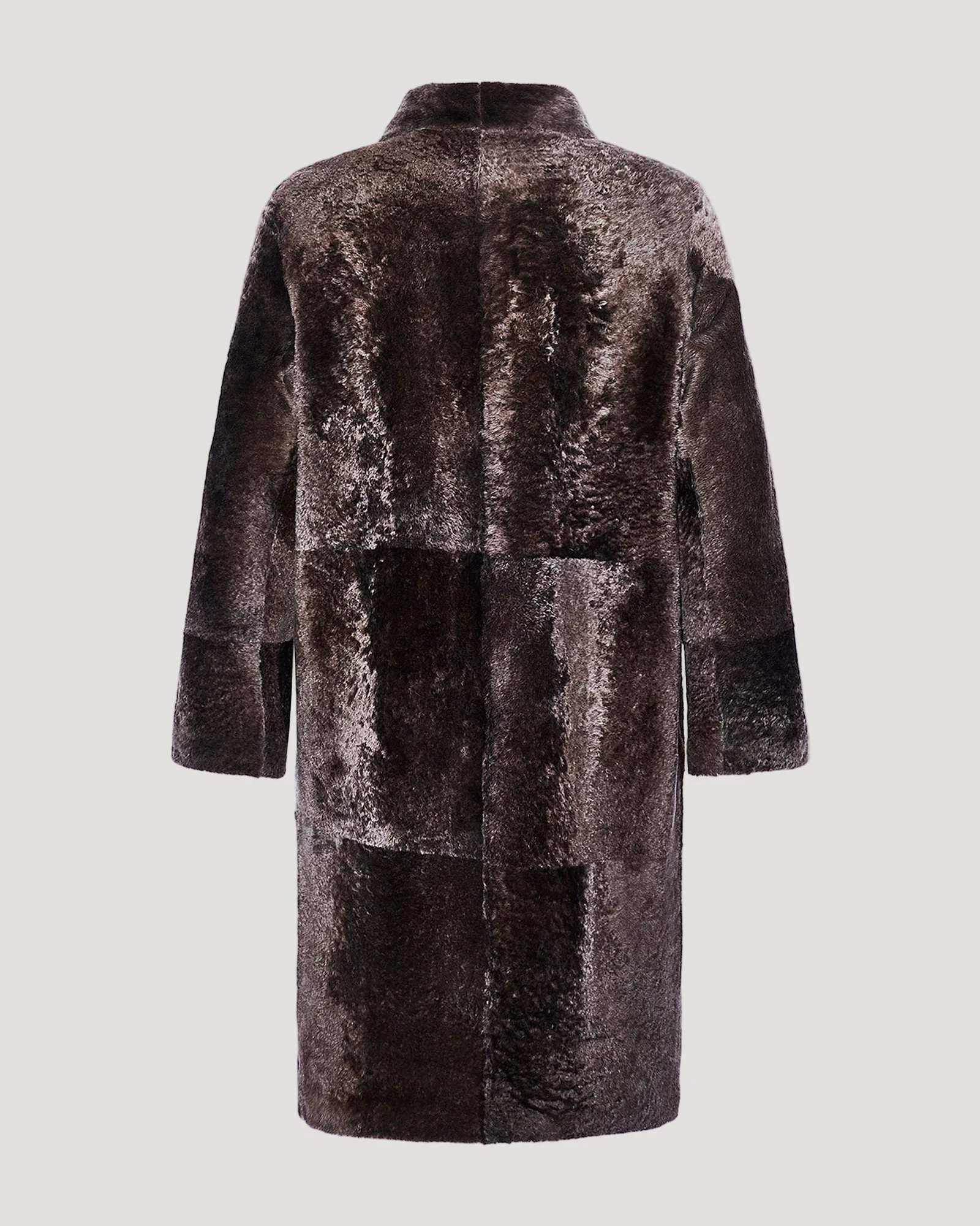 Manteau 7/8 en peau lainée d'agneau Lacon chiné - Image 7