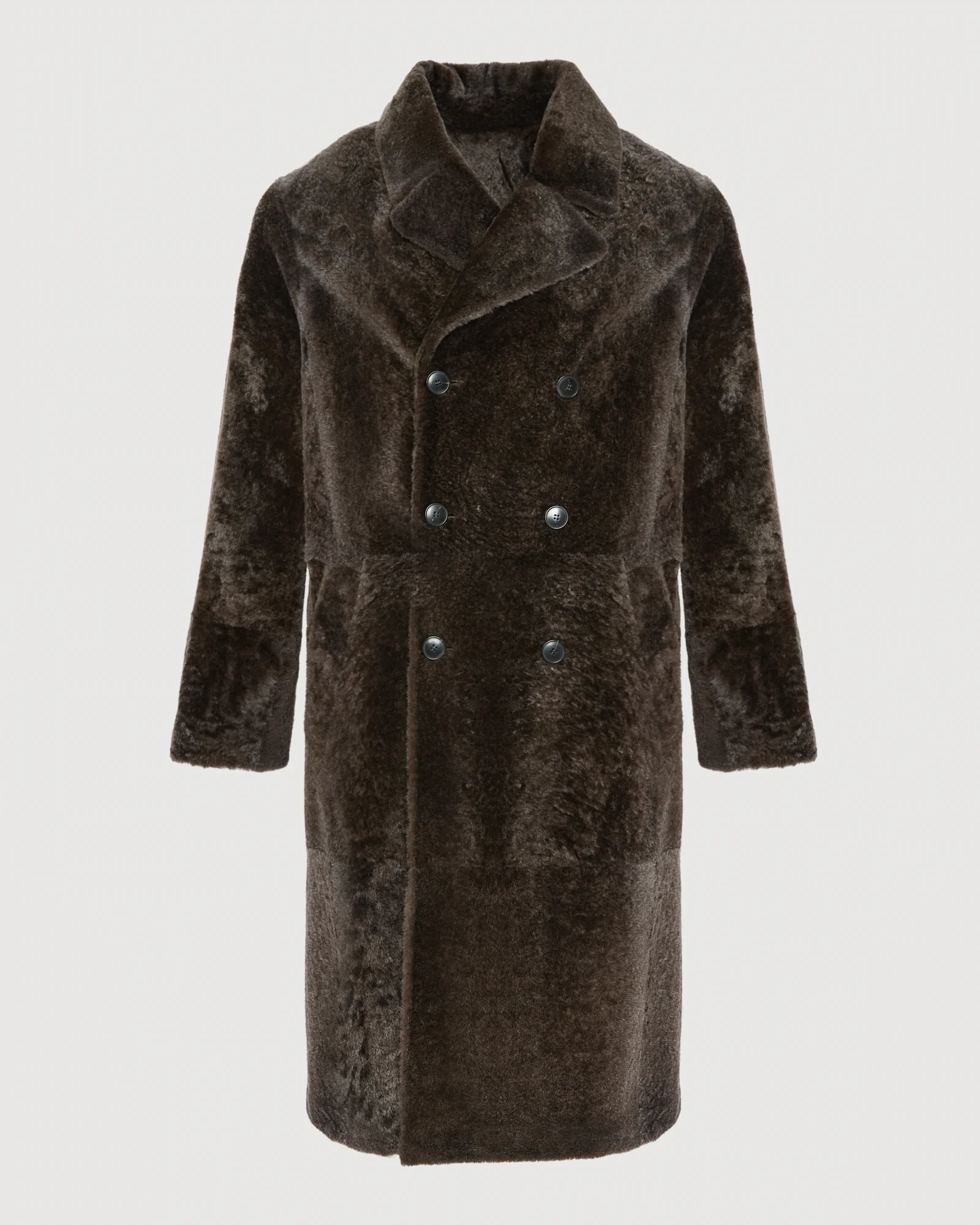 Manteau 7/8 en peau lainée d'agneau Lacon chiné - Image 6