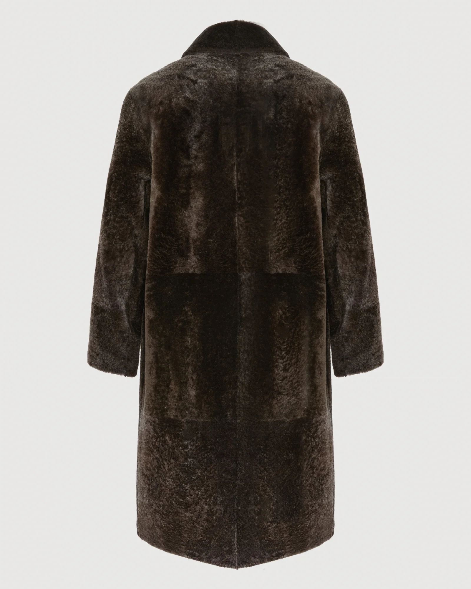 Manteau 7/8 en peau lainée d'agneau Lacon chiné - Image 7