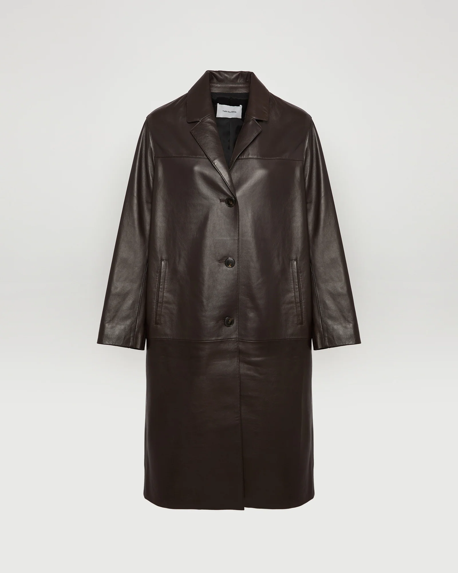 Manteau droit en cuir d'agneau - Image 5