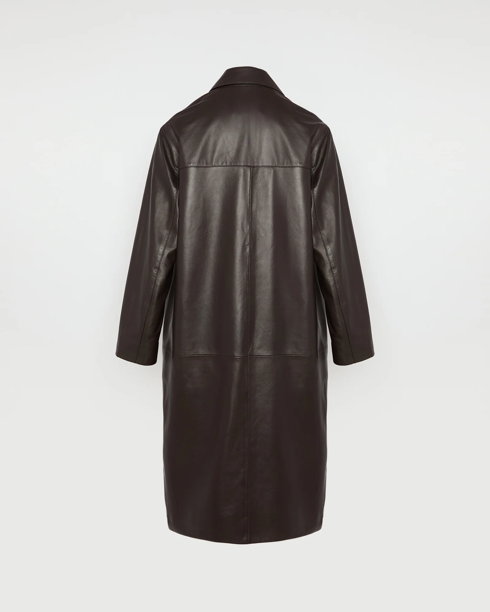 Manteau droit en cuir d'agneau - Image 6
