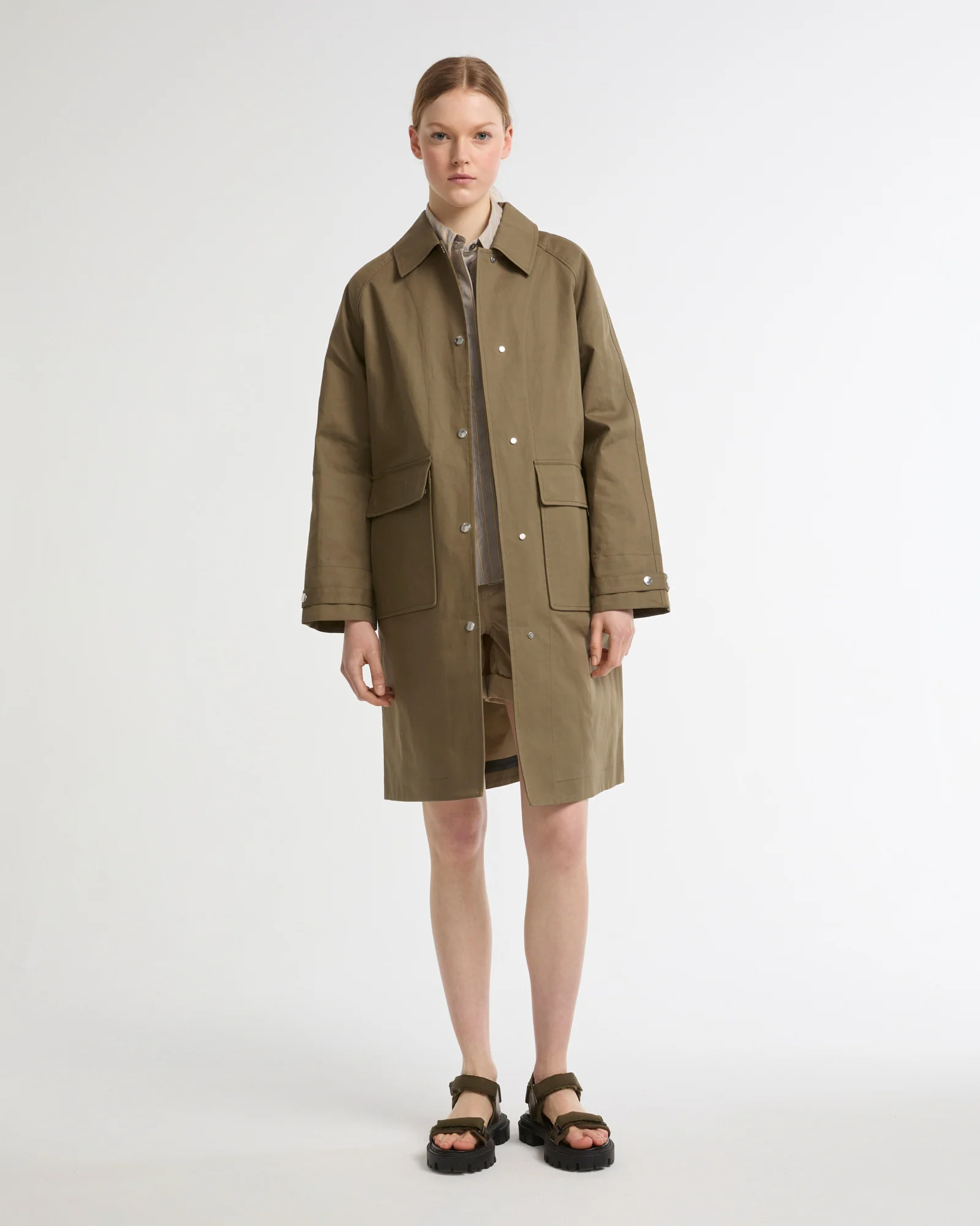 Manteau en coton double face bicolore - Image 3