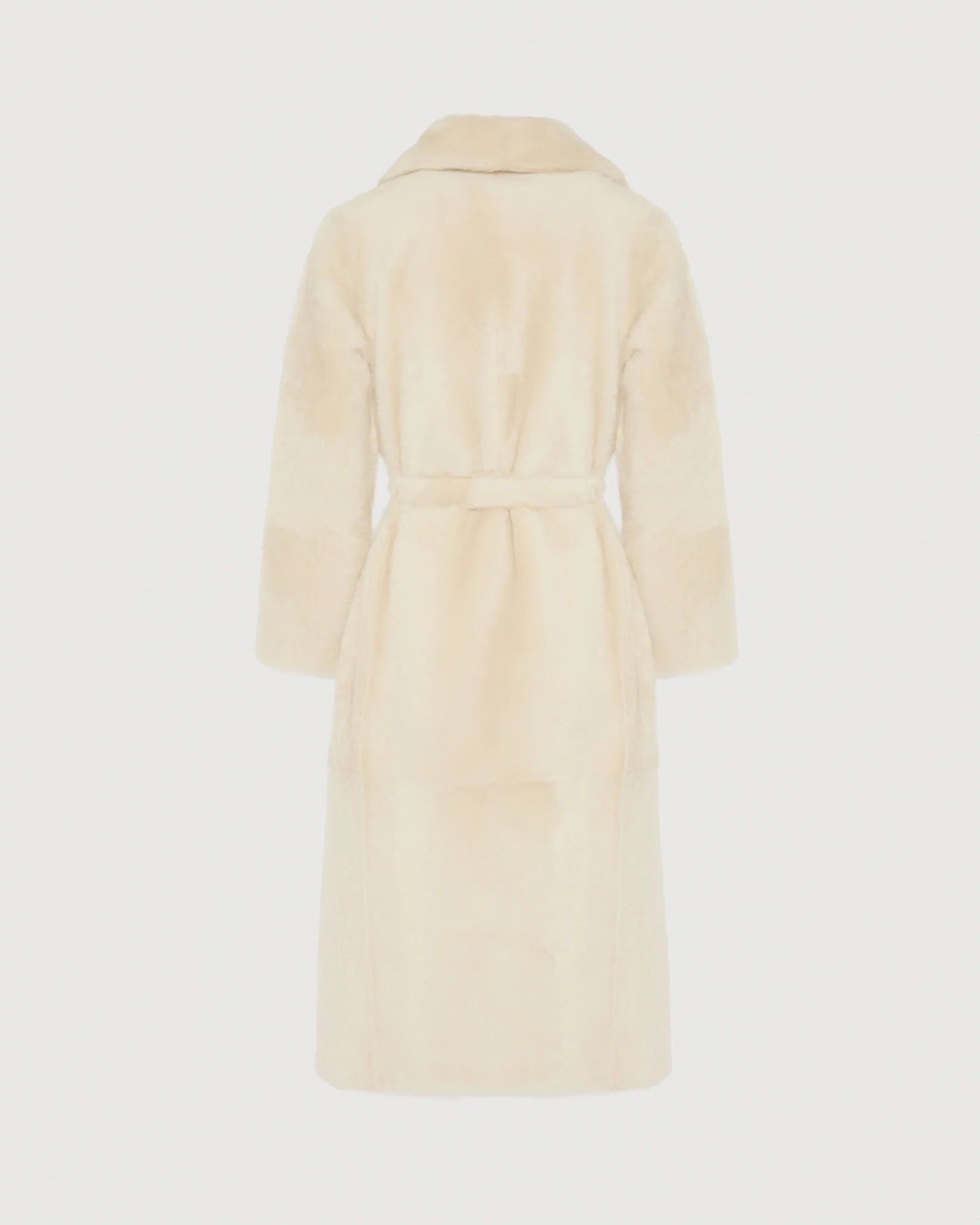 Manteau long ceinturé en peau lainée réversible - Image 6