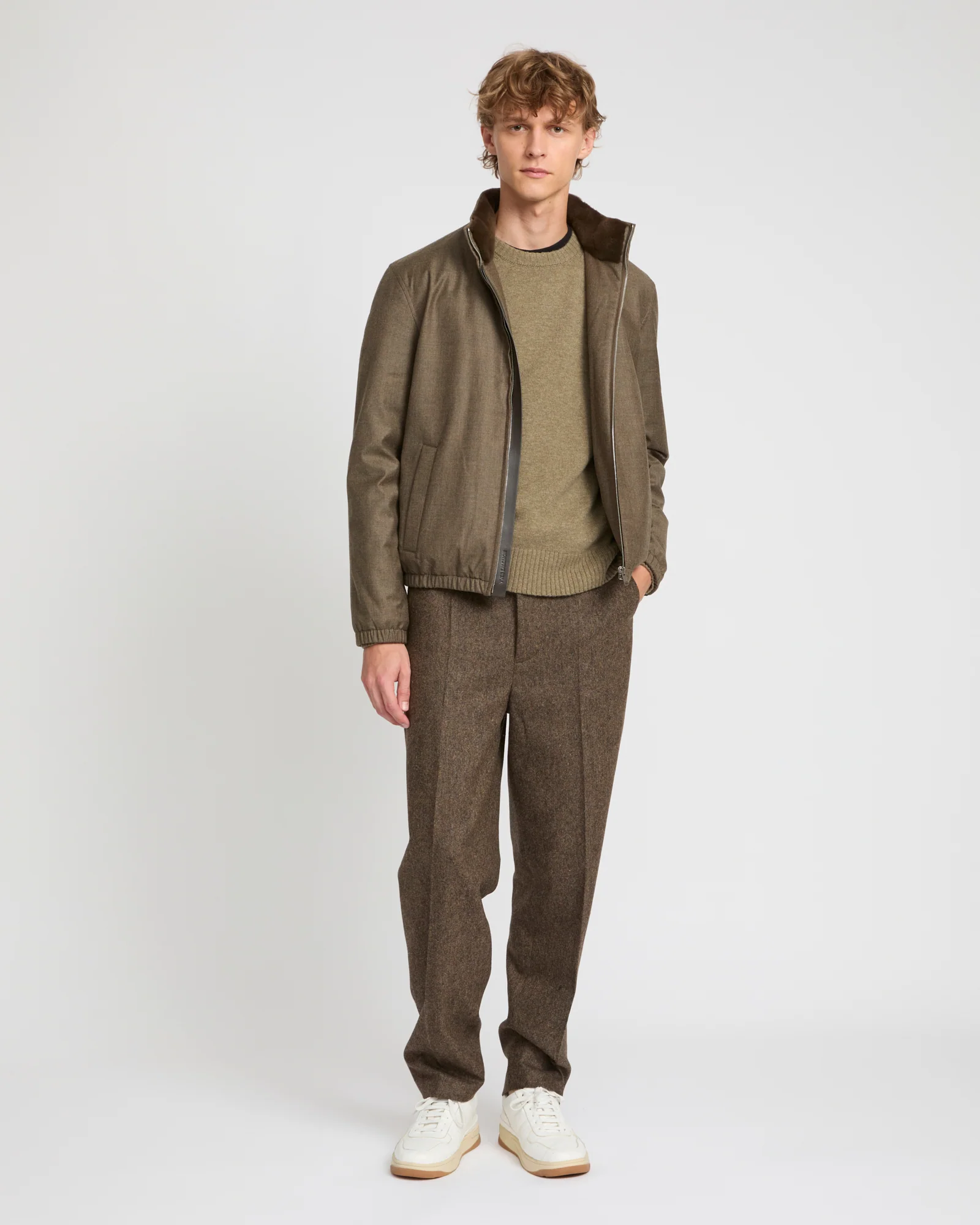 Veste en tissu Loro Piana avec col en vison - Image 2
