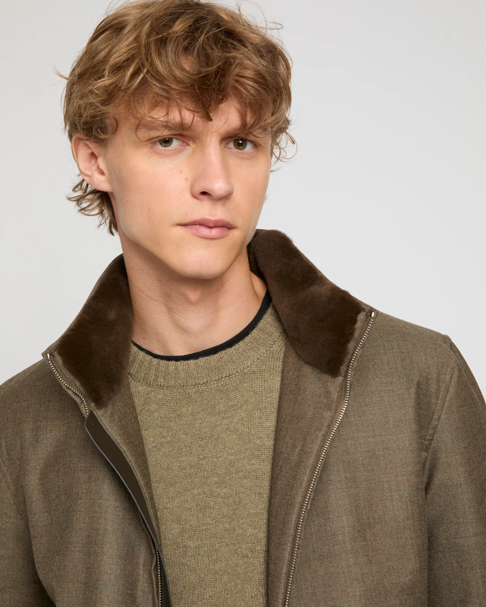 Veste en tissu Loro Piana avec col en vison - Image 3