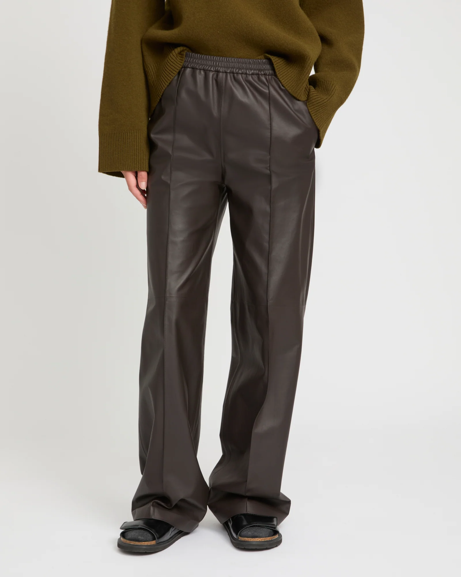 Pantalon ample en cuir d'agneau fin - Image 2