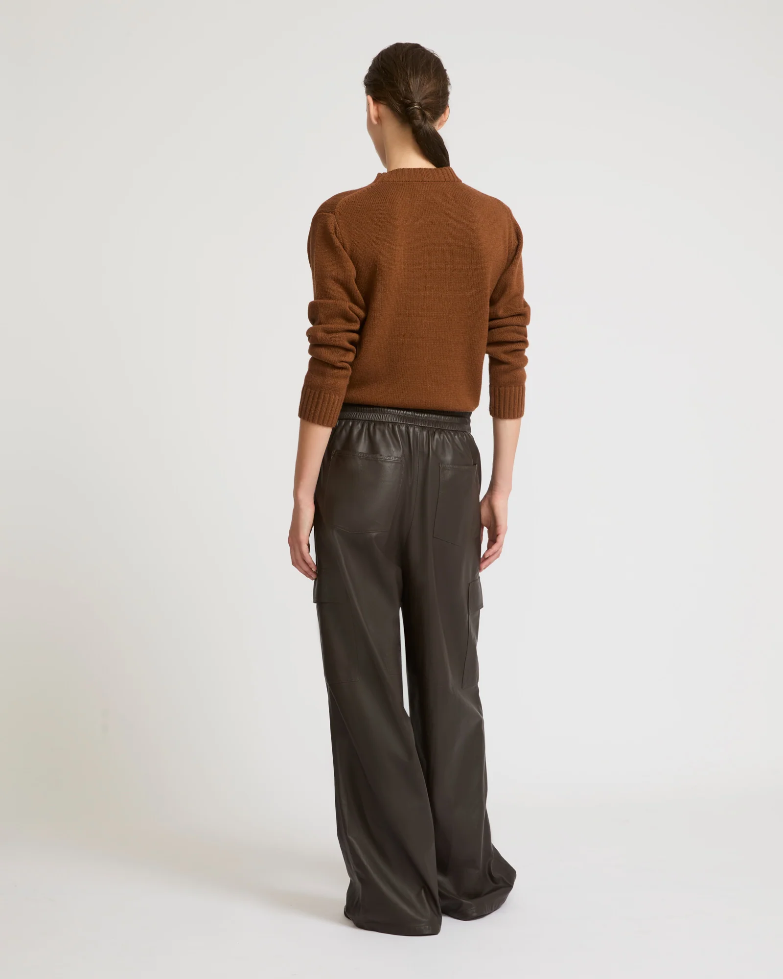 Pantalon ample en cuir d'agneau fin - Image 3