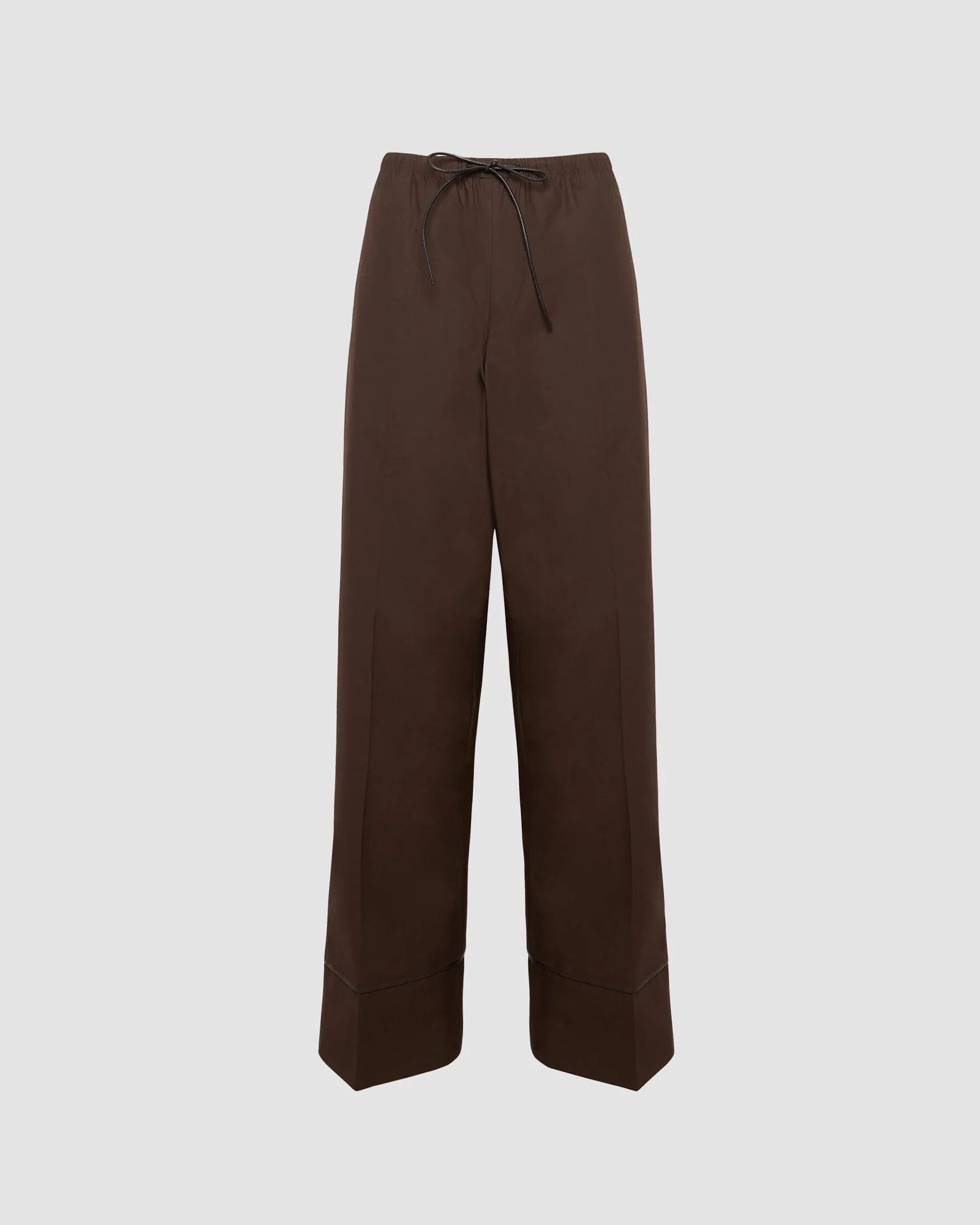 Pantalon ample en popeline de coton et détails cuirs - Image 5