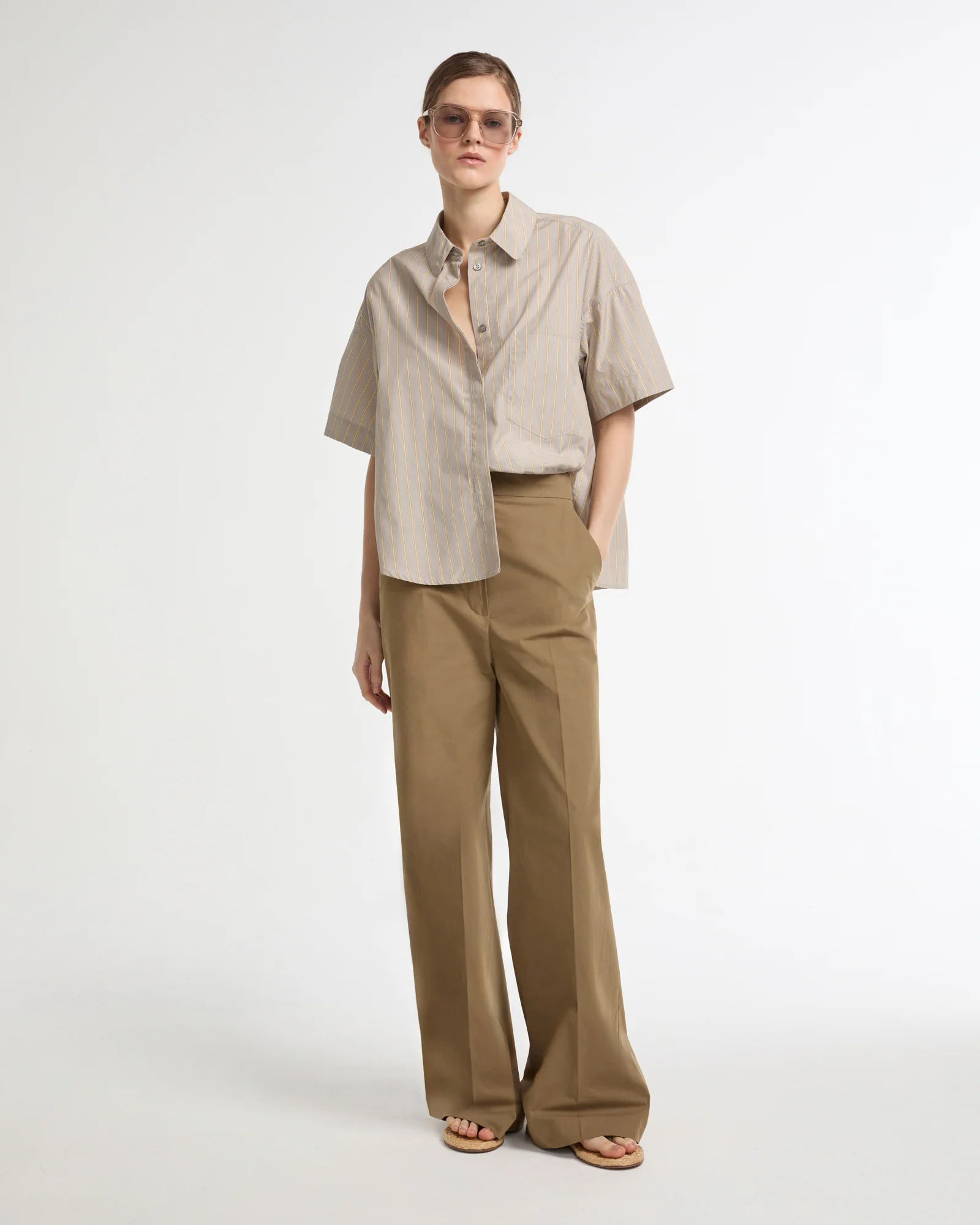 Pantalon large en coton