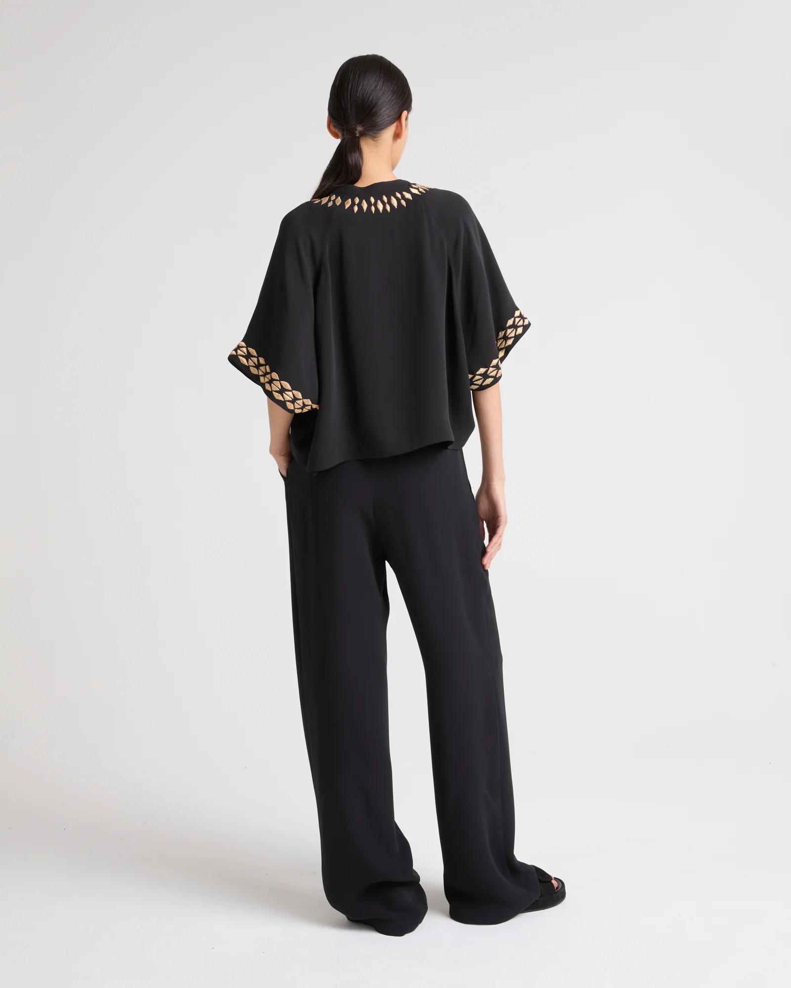 Pantalon palazzo en crêpe de soie - Image 3