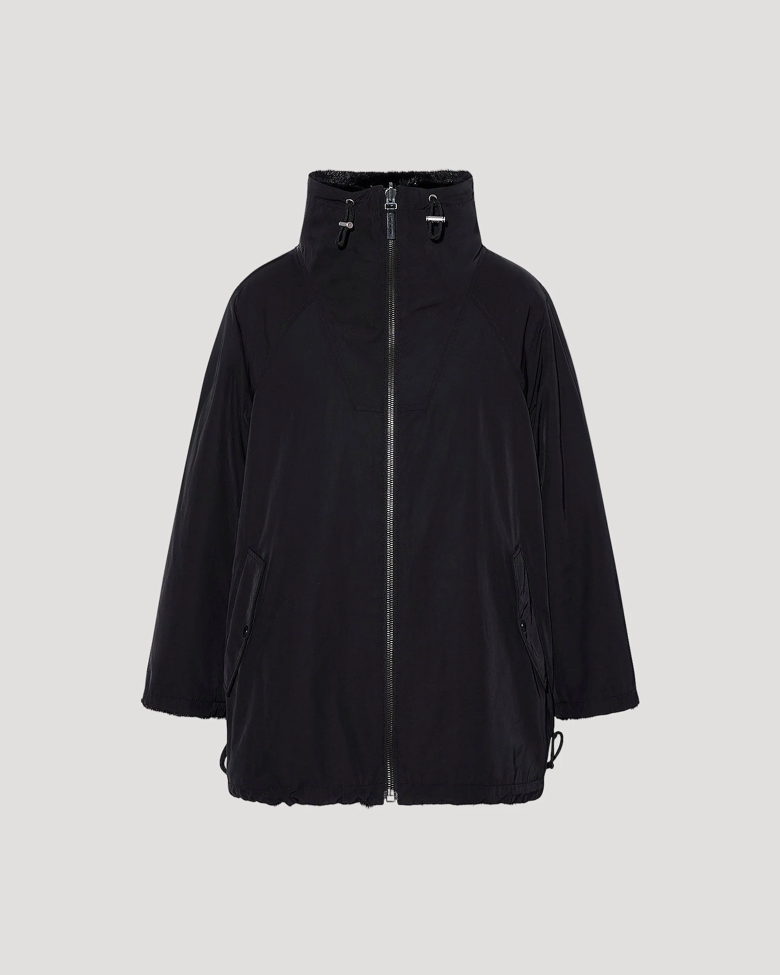 Parka à col montant en tissu technique réversible fourrure de vison - Image 6
